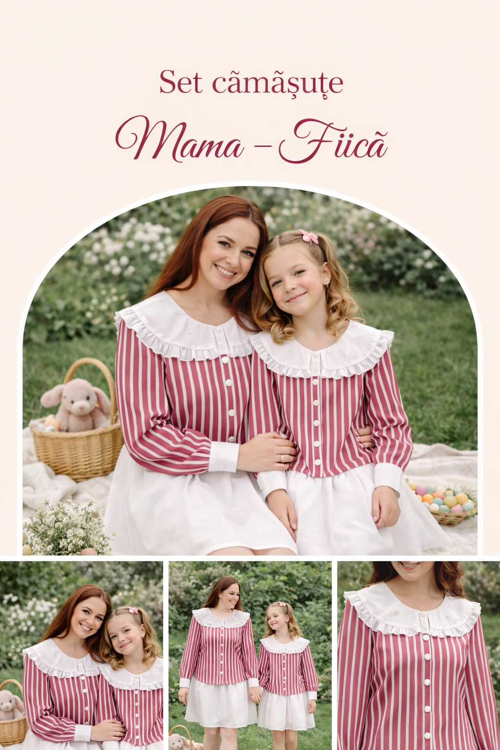 Set cămăși mama-fiica “Rose Charm “
