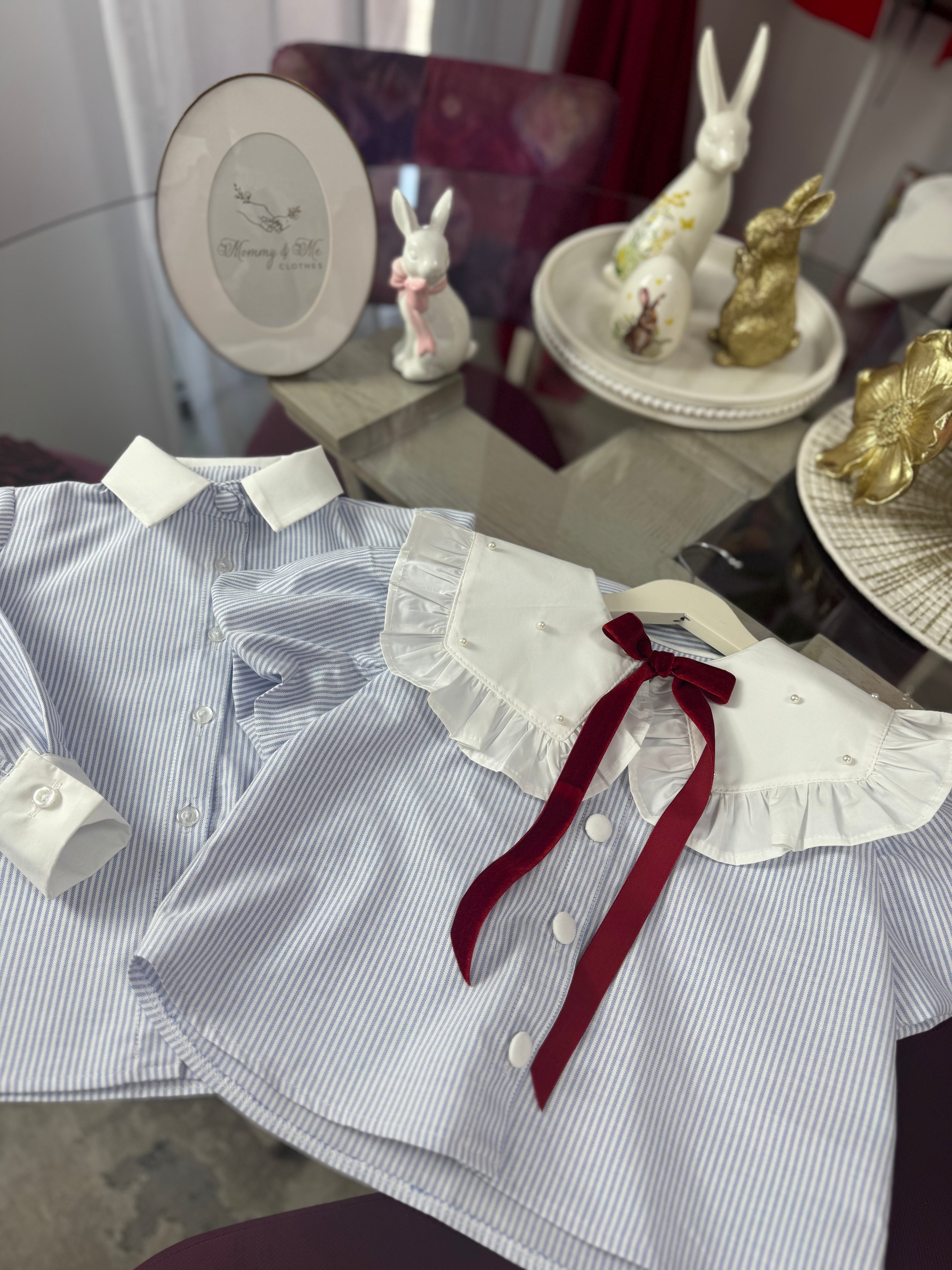 Set frate-soră “Blue Stripe Charm”