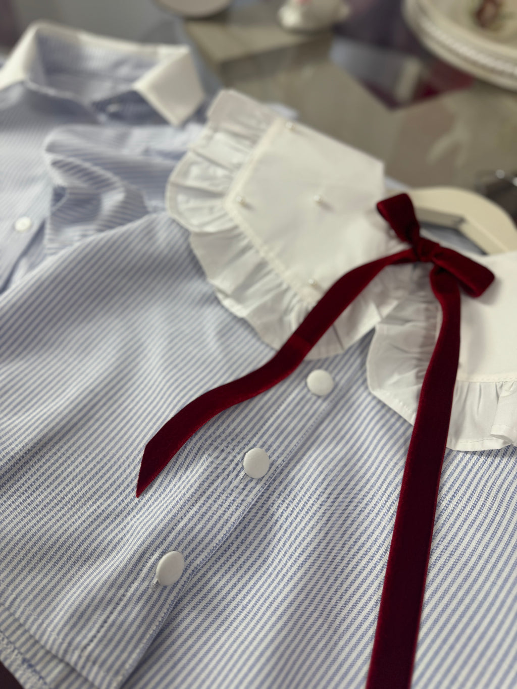 Set cămăși mama-fiica “Blue Pearl Stripes”