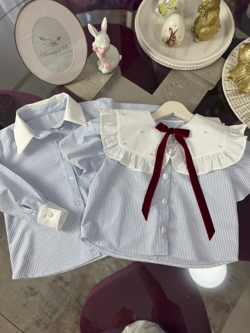 Set frate-soră “Blue Stripe Charm”