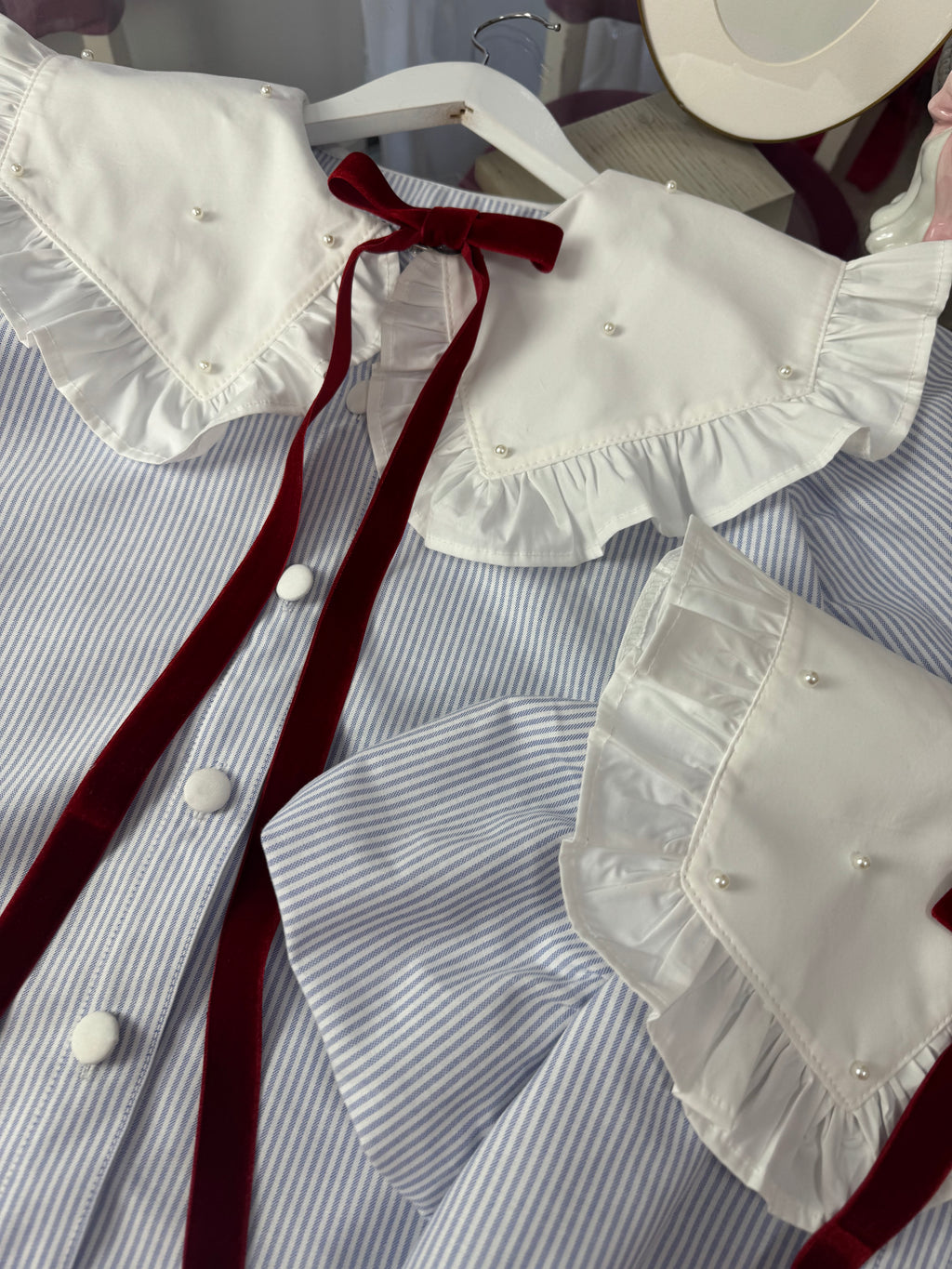 Set cămăși mama-fiica “Blue Pearl Stripes”