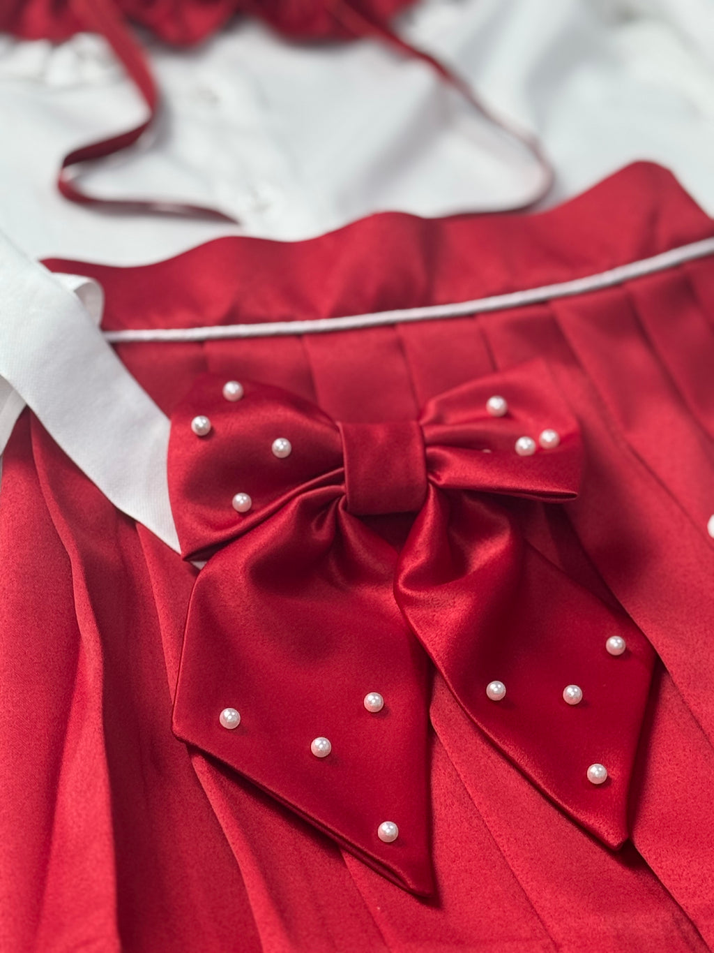 Set Elegant Fetiță „Red Pearl Charm”