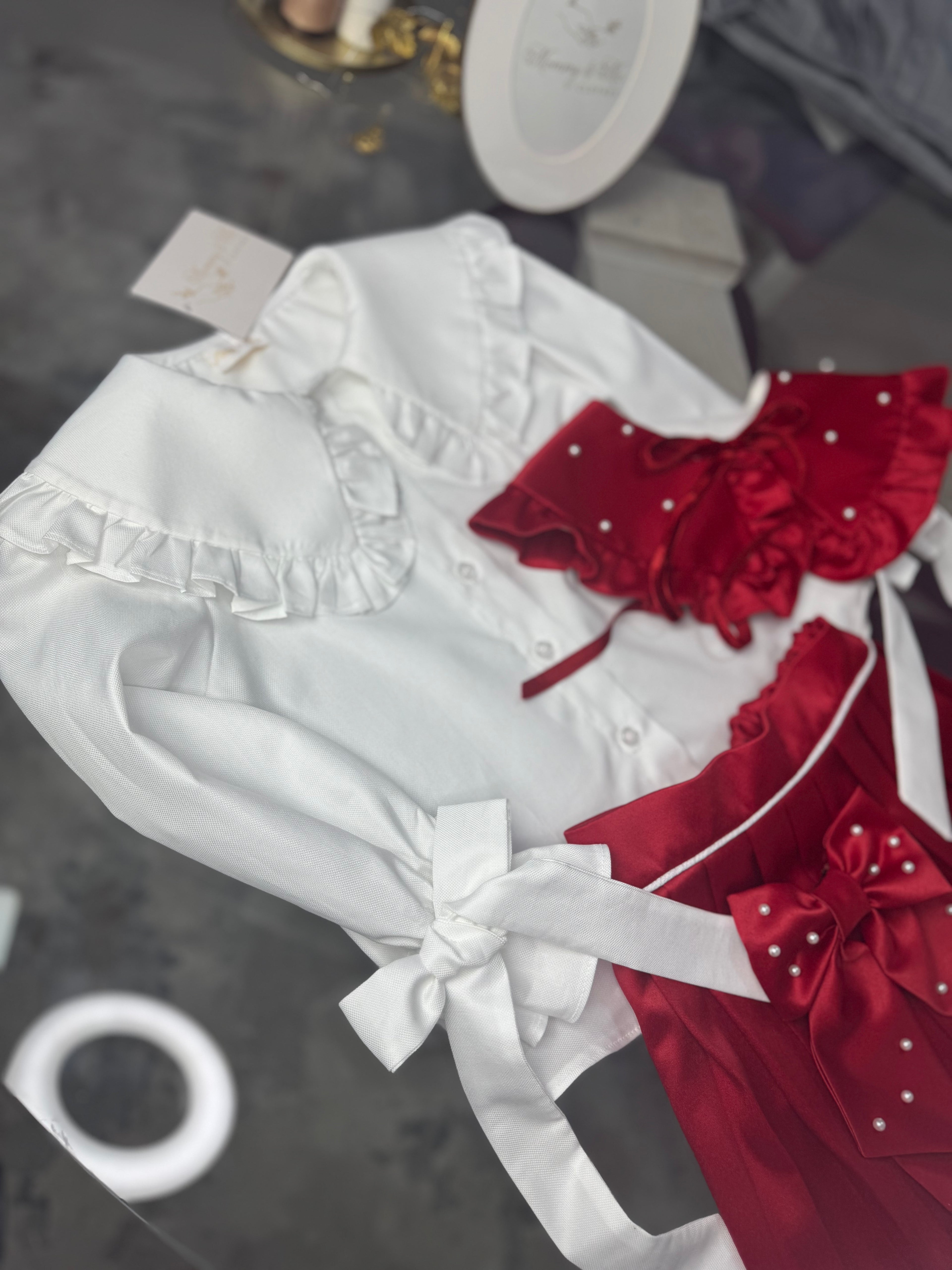 Set Elegant Fetiță „Red Pearl Charm”