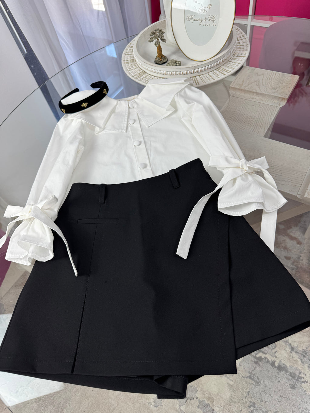Fustă-pantalon neagră  pentru fete