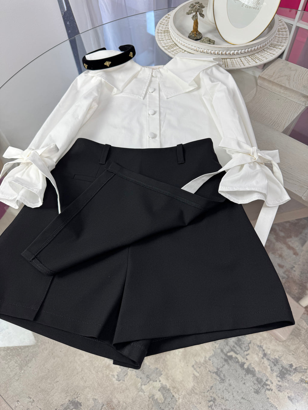 Fustă-pantalon neagră  pentru fete