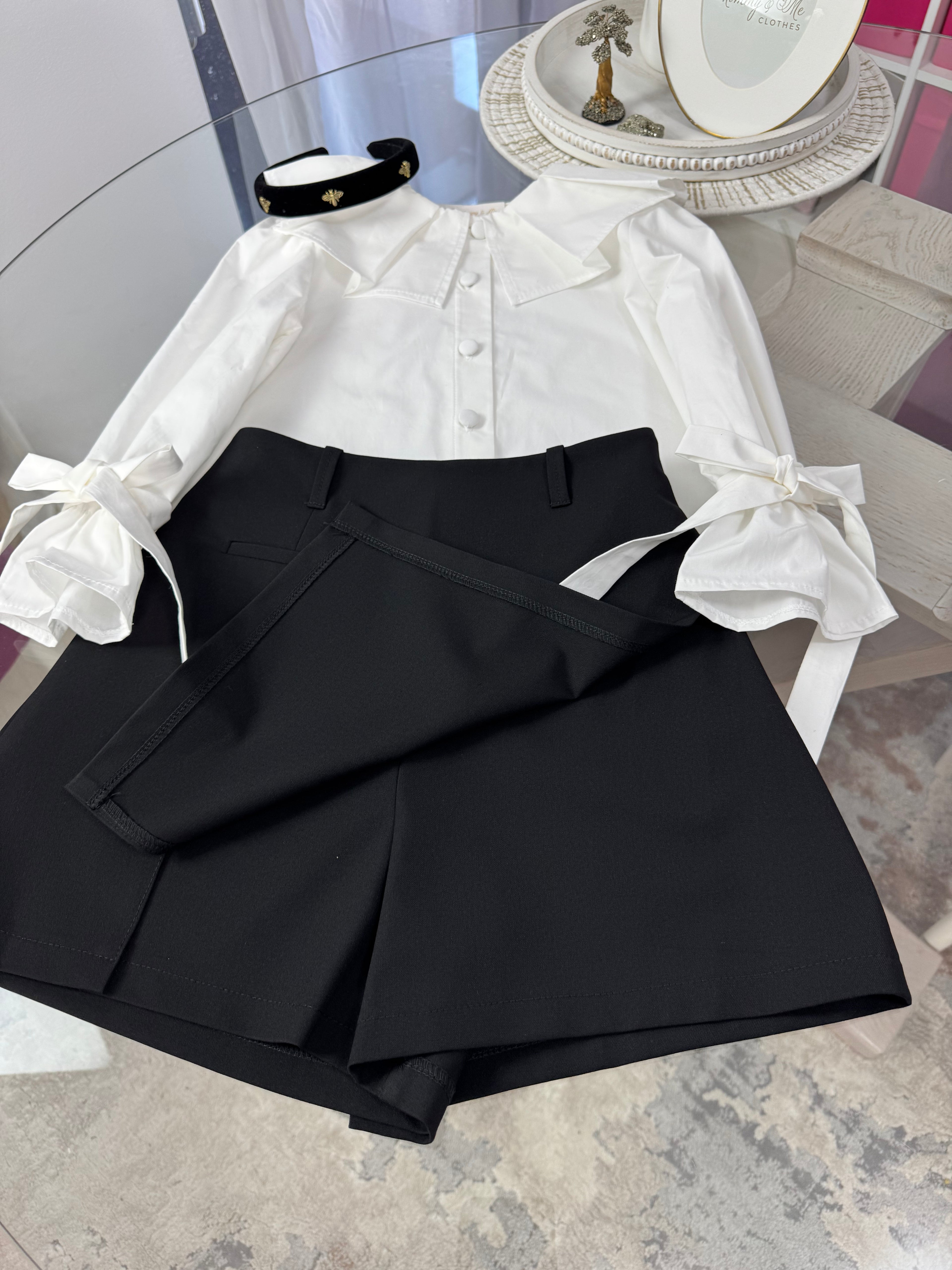 Fustă-pantalon neagră  pentru fete