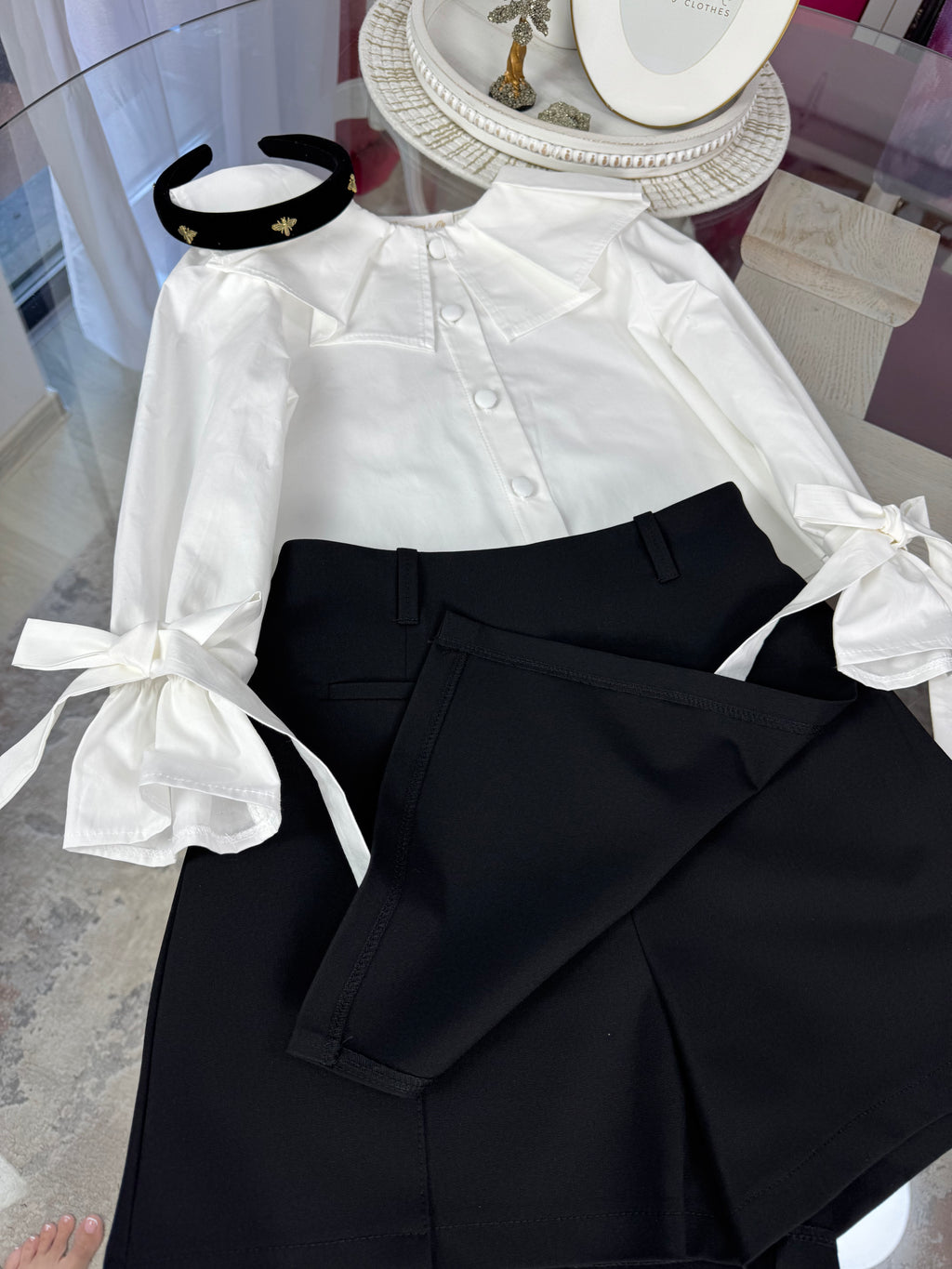Fustă-pantalon neagră  pentru fete