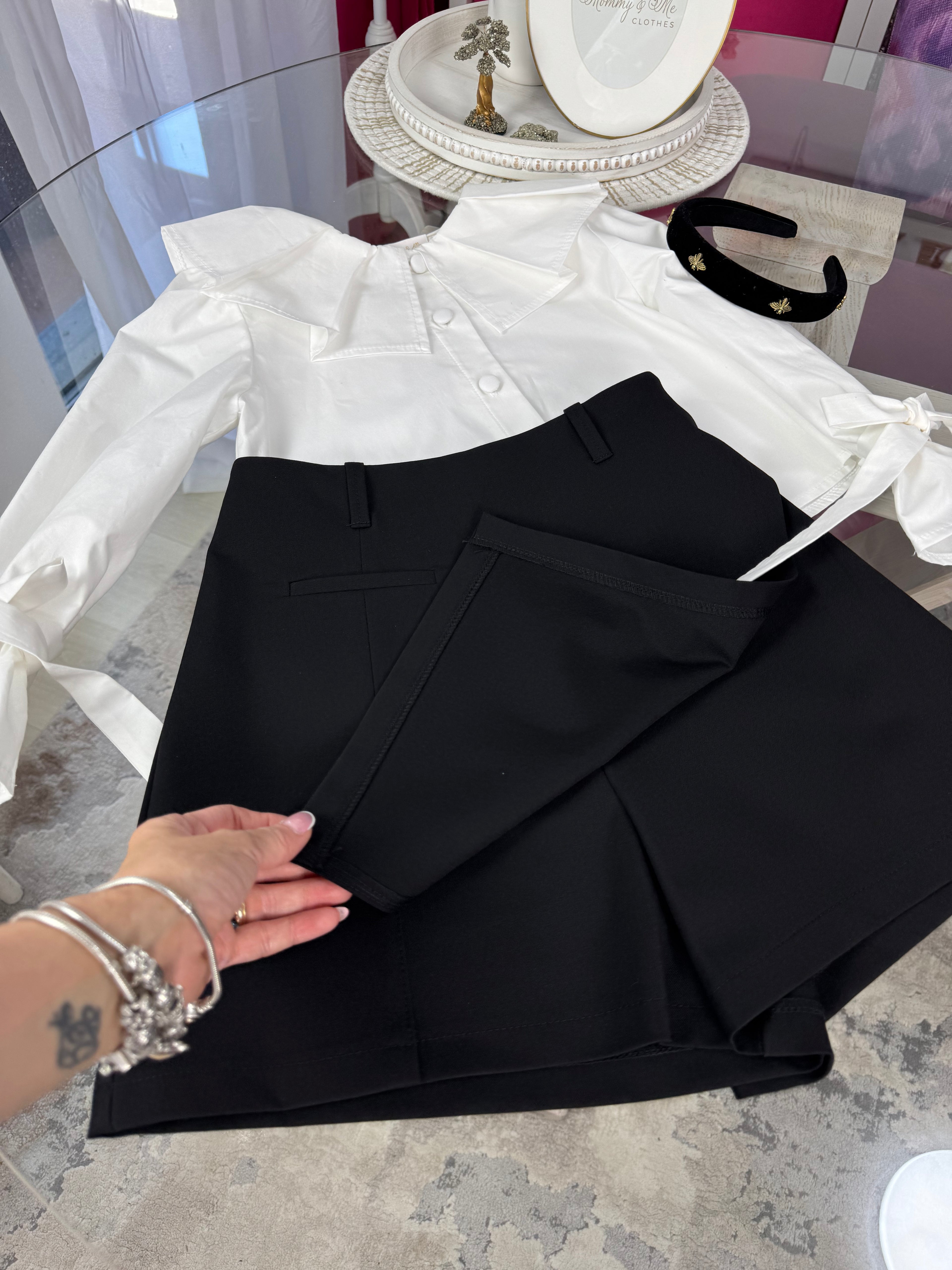 Fustă-pantalon neagră  pentru fete