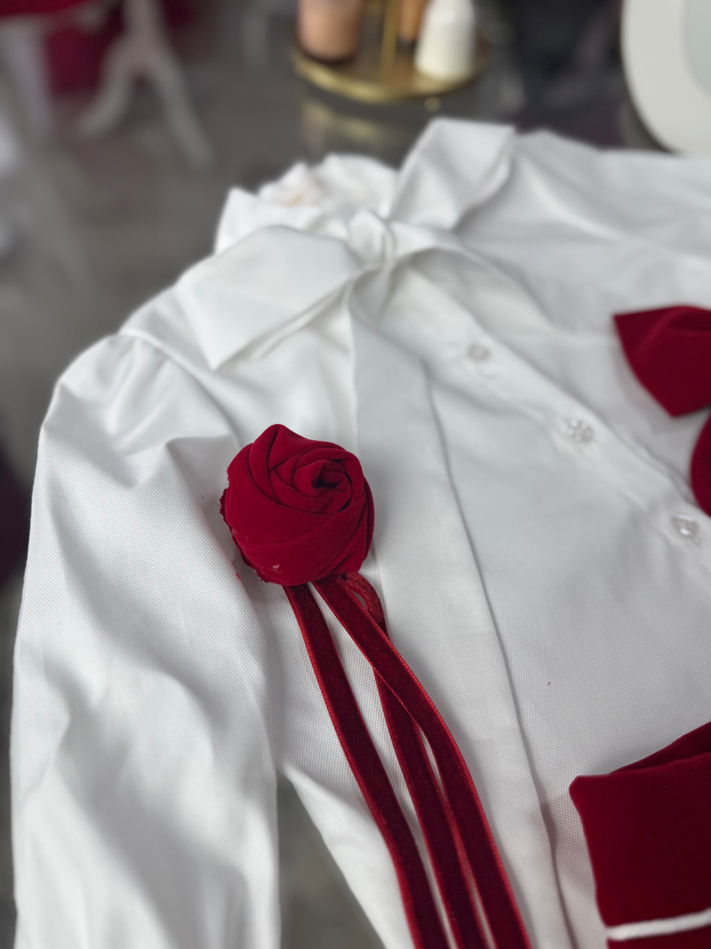 Cămașa alba din bumbac “ Soft Bow Shirt “