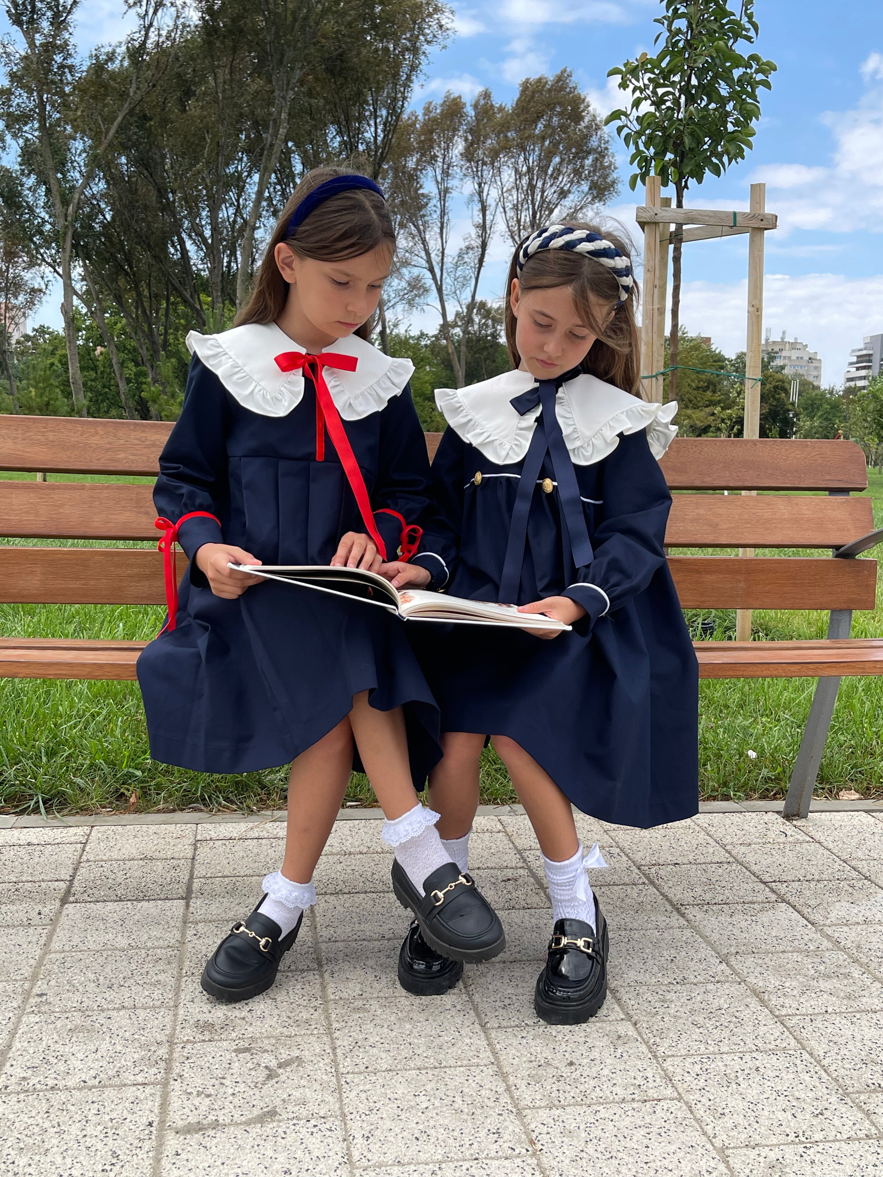 Rochita fete uniforma școlară bleumarin cu cute
