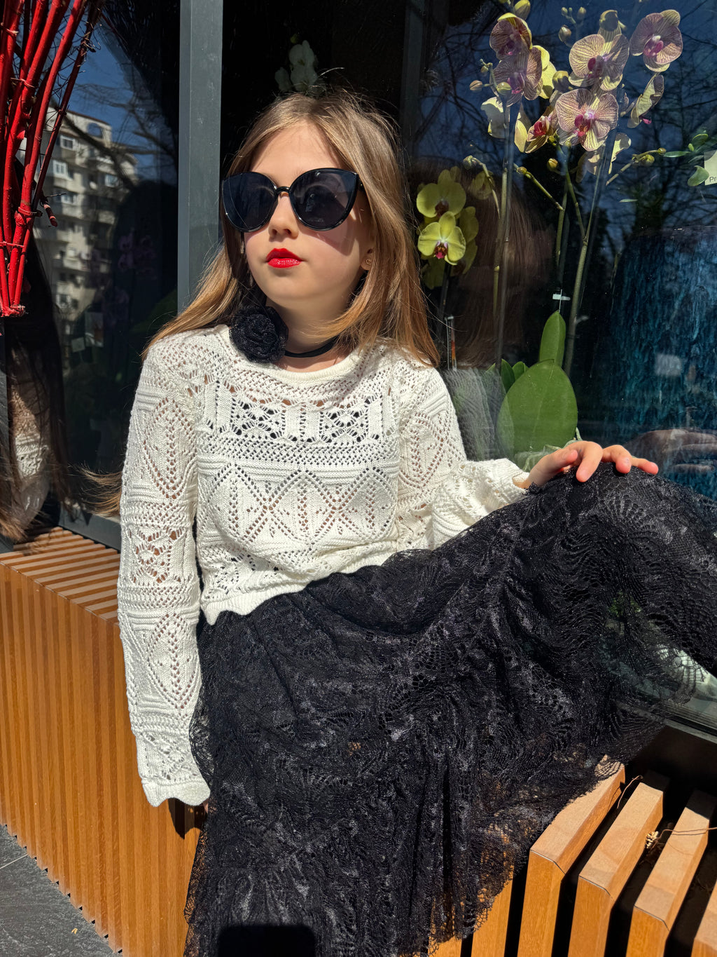Fusta din dantela fetita cu fusta-pantalon “Muse Skirt”
