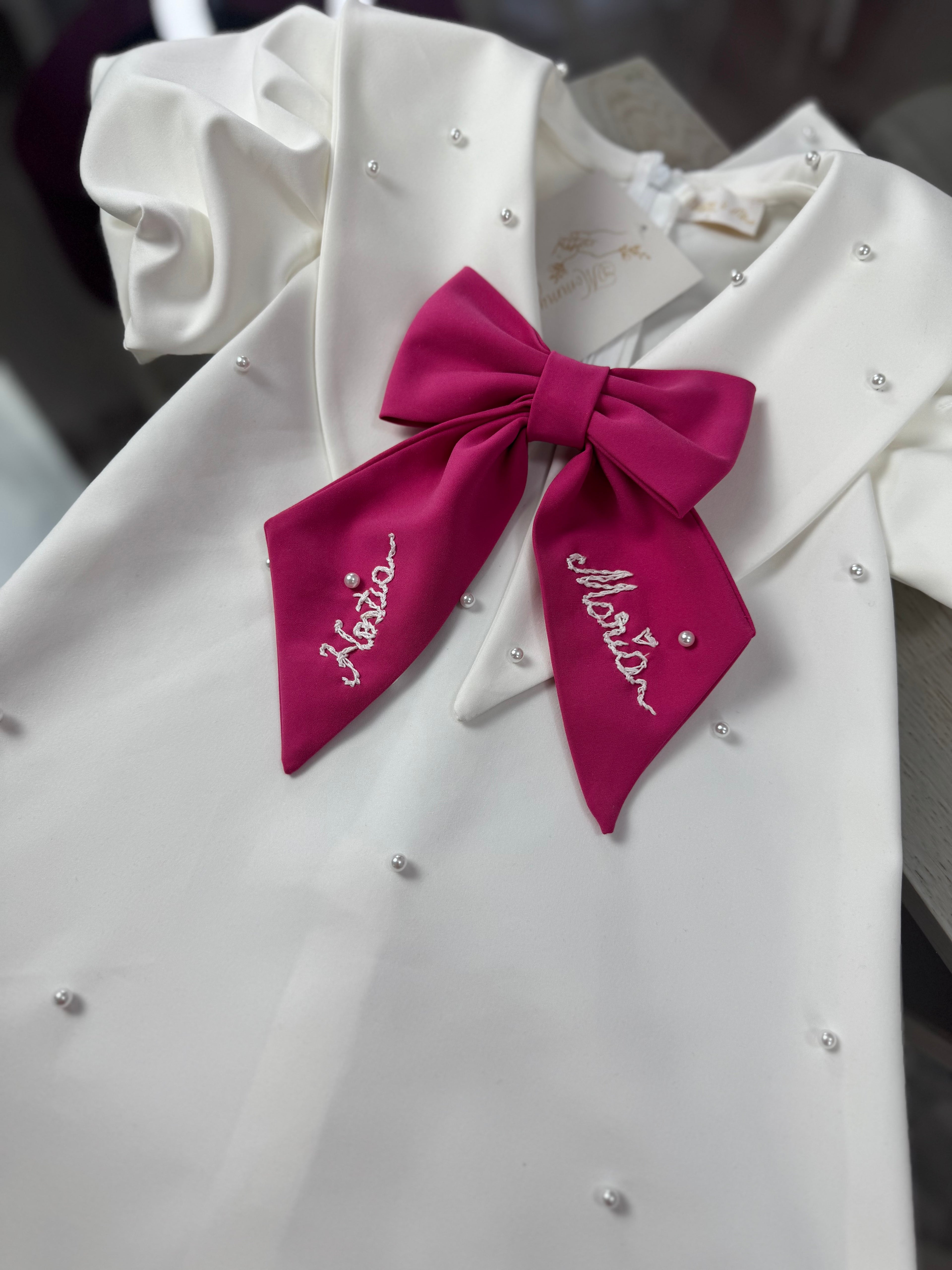Rochița fetite “Ivory Pearl Bow”