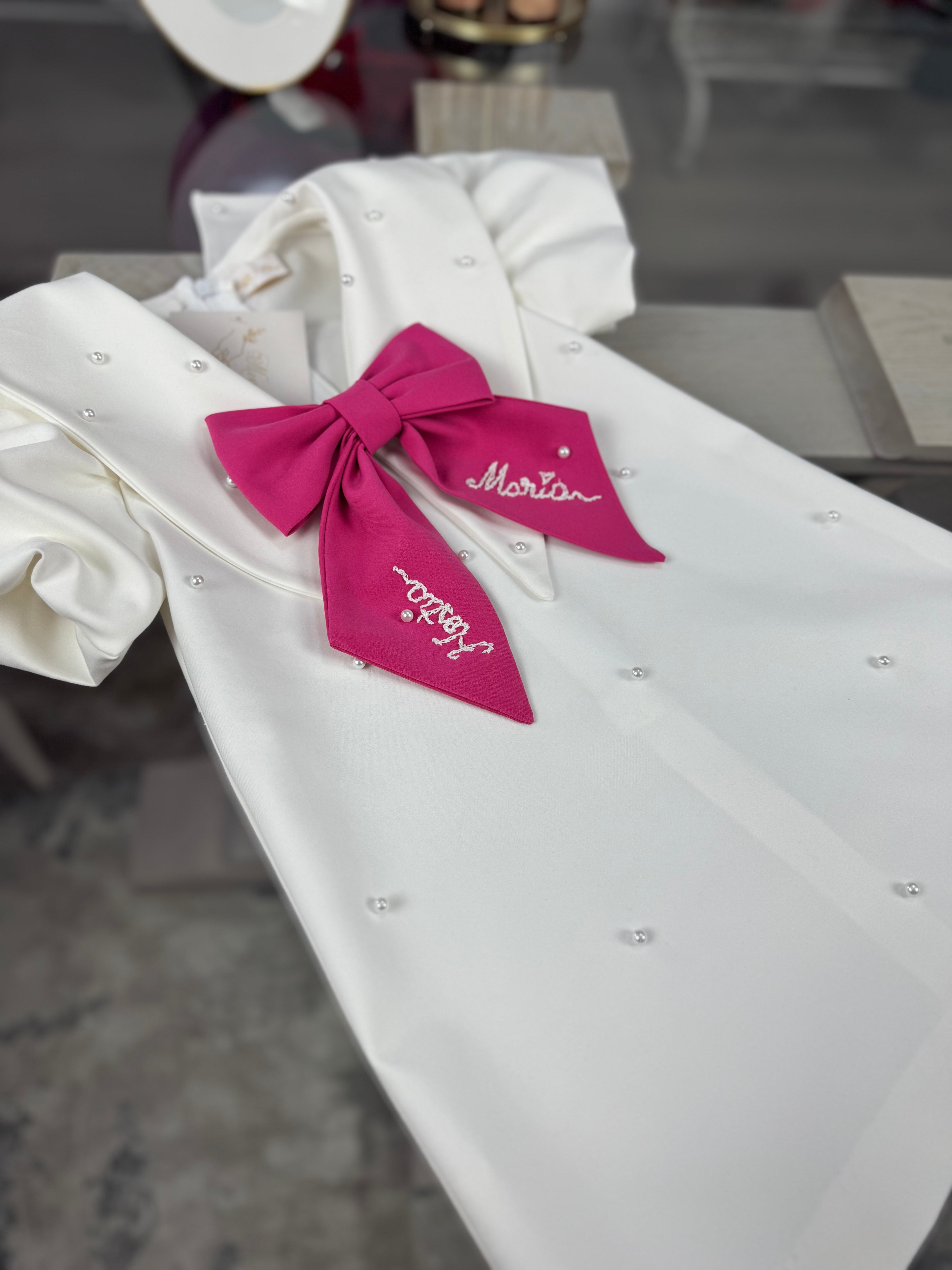 Rochița fetite “Ivory Pearl Bow”