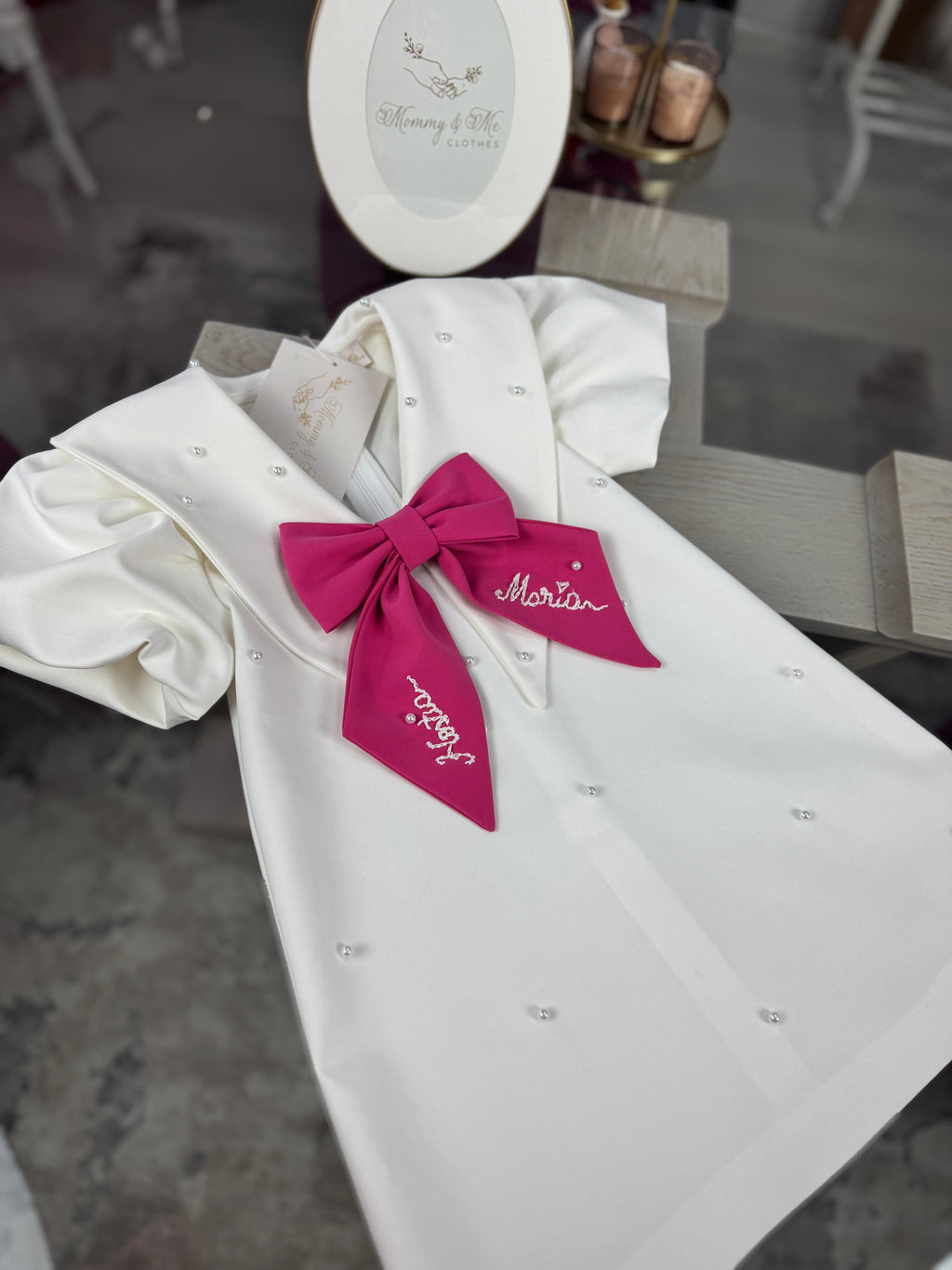 Rochița fetite “Ivory Pearl Bow”