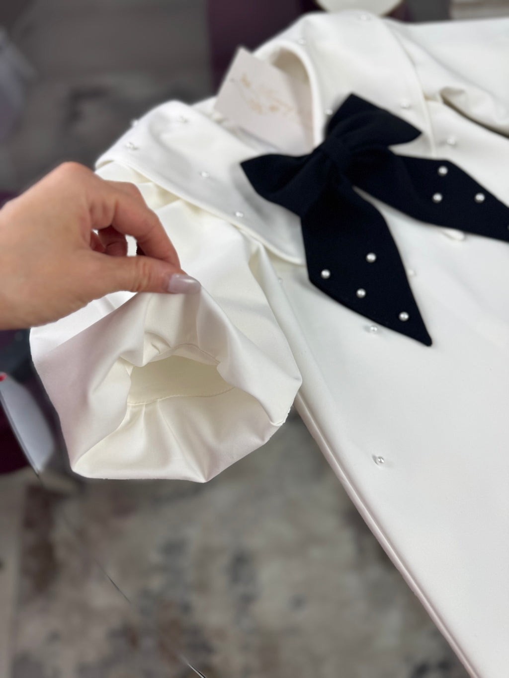 Rochița fetite “Ivory Pearl Bow”