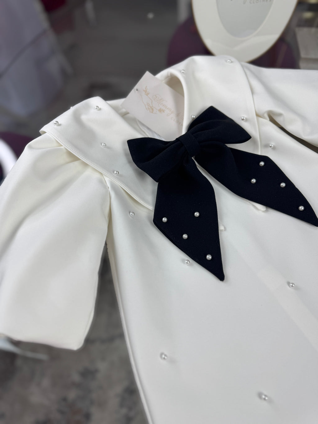 Rochița fetite “Ivory Pearl Bow”