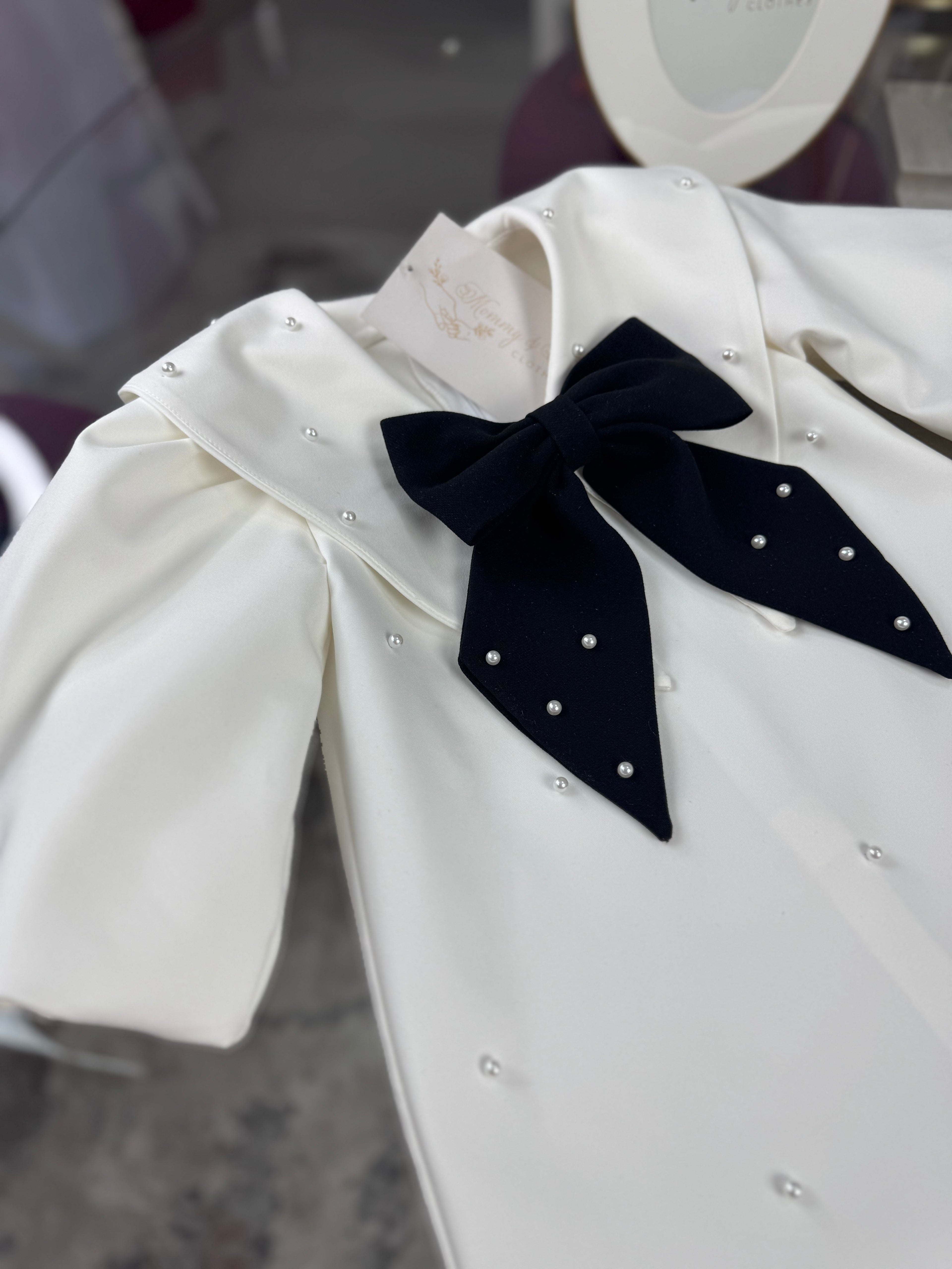 Rochița fetite “Ivory Pearl Bow”