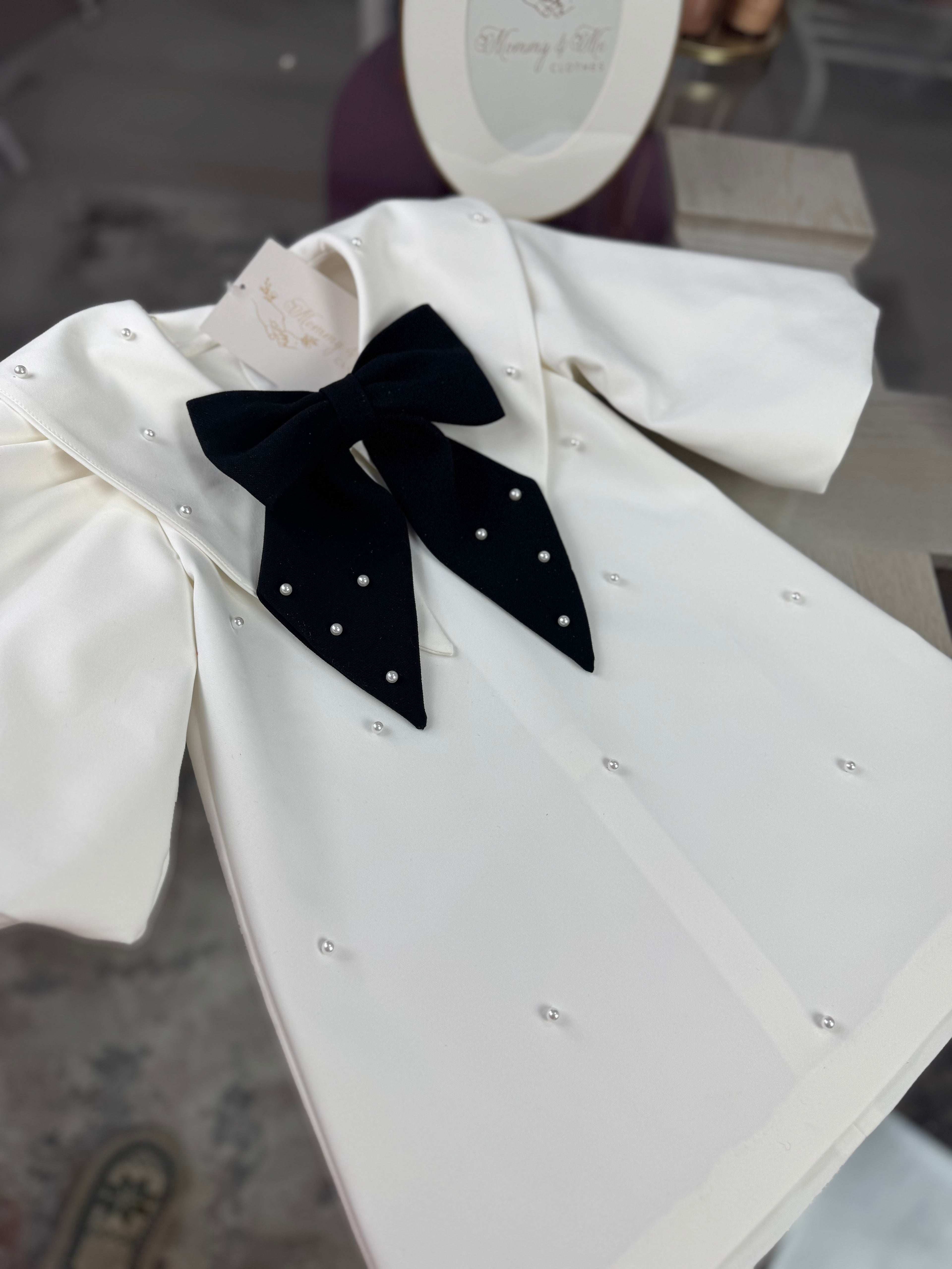 Rochița fetite “Ivory Pearl Bow”