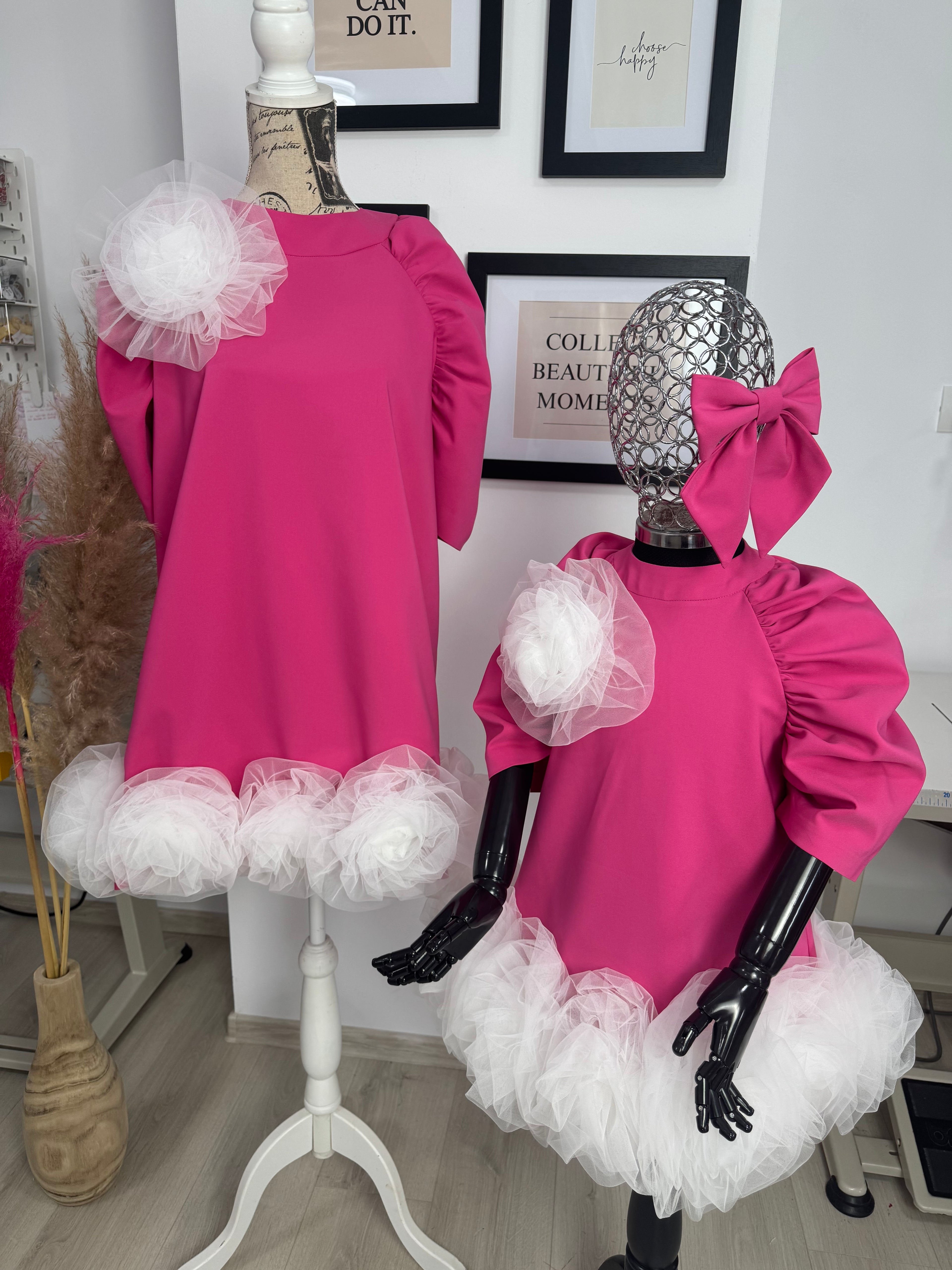 Set rochii Mama-Fiica “Rose Tulle Bloom”