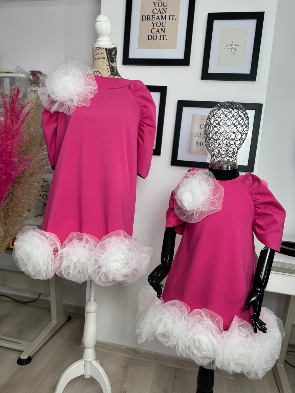 Set rochii Mama-Fiica “Rose Tulle Bloom”