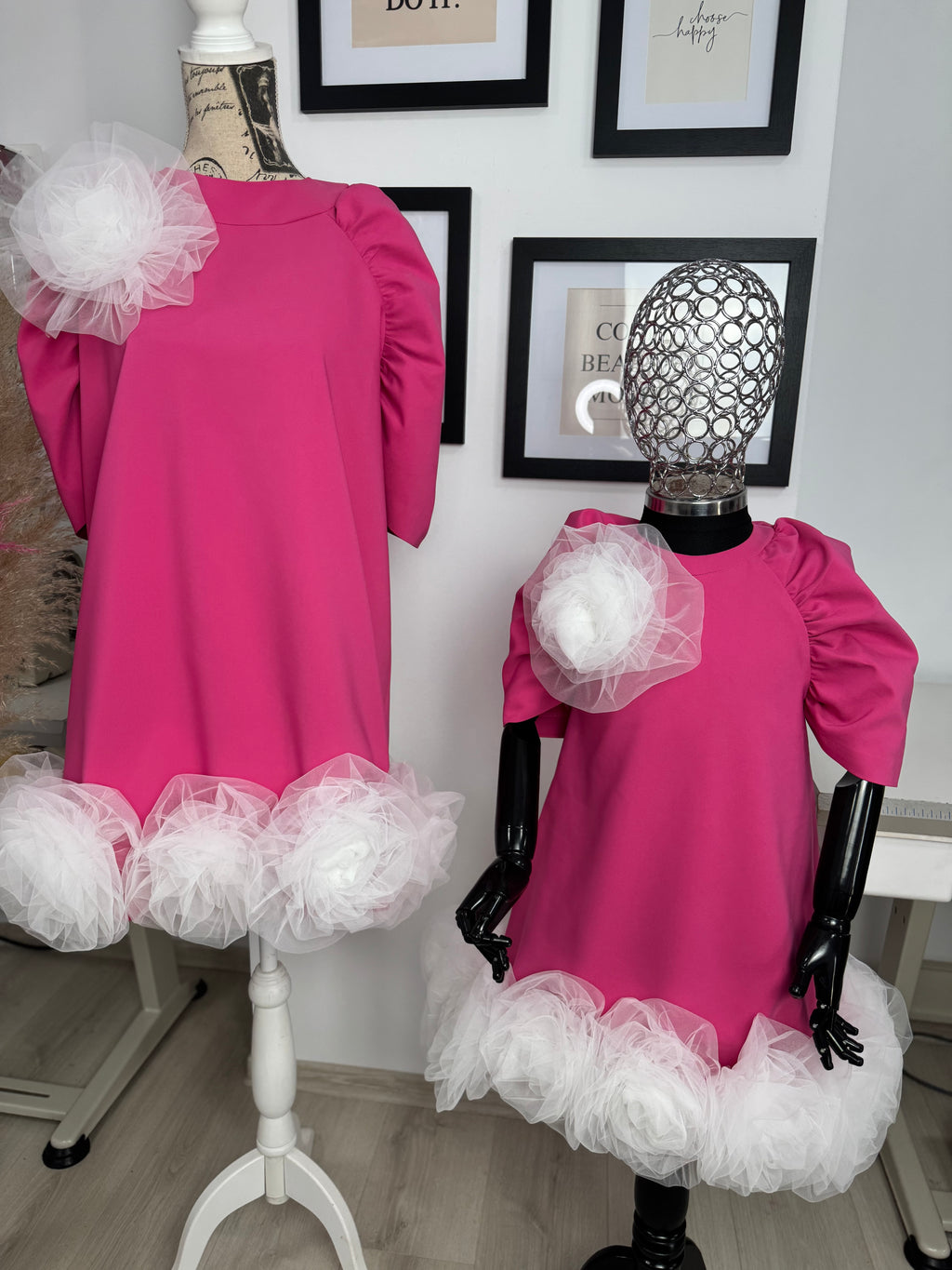 Set rochii Mama-Fiica “Rose Tulle Bloom”