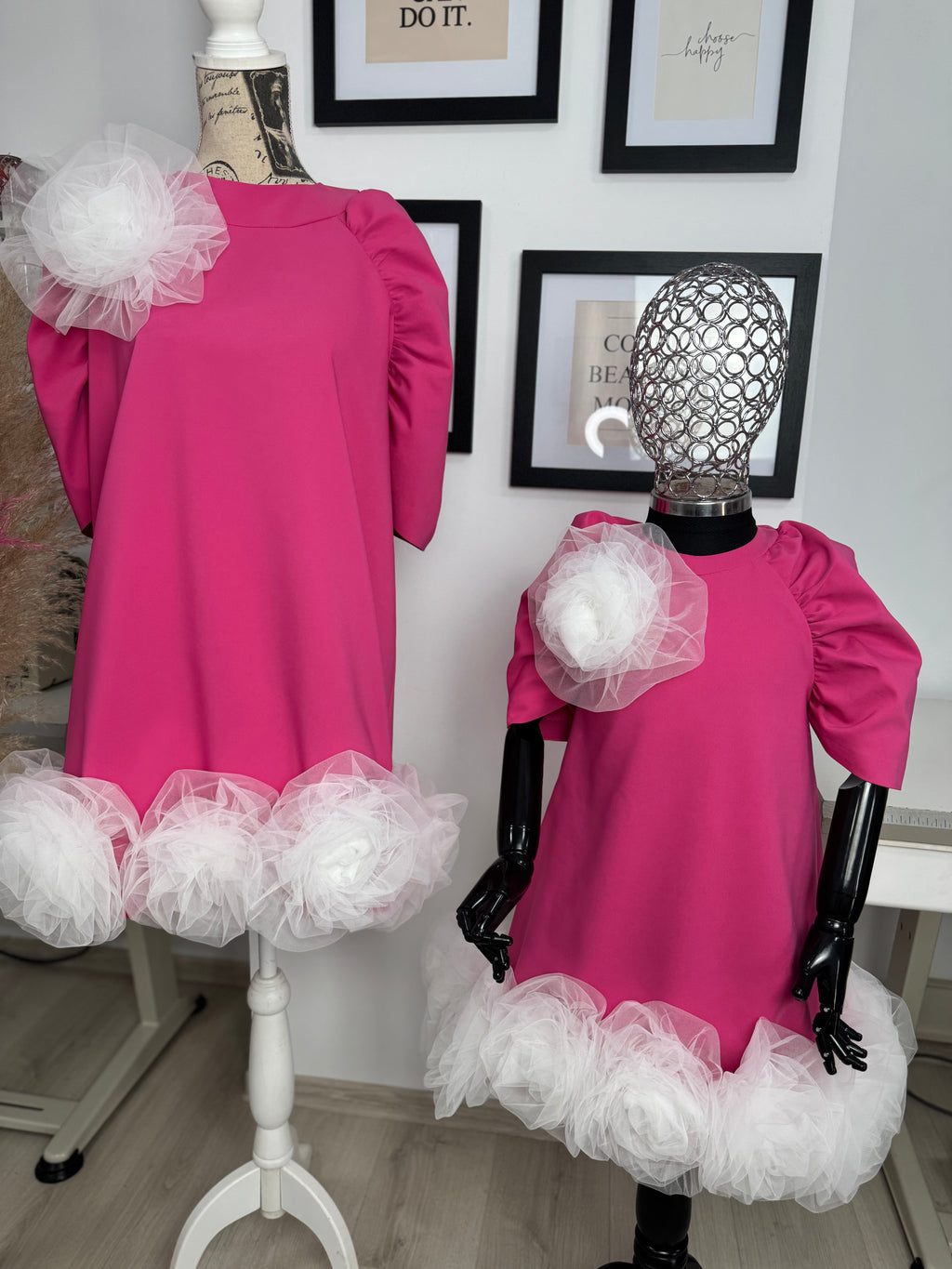 Set rochii Mama-Fiica “Rose Tulle Bloom”