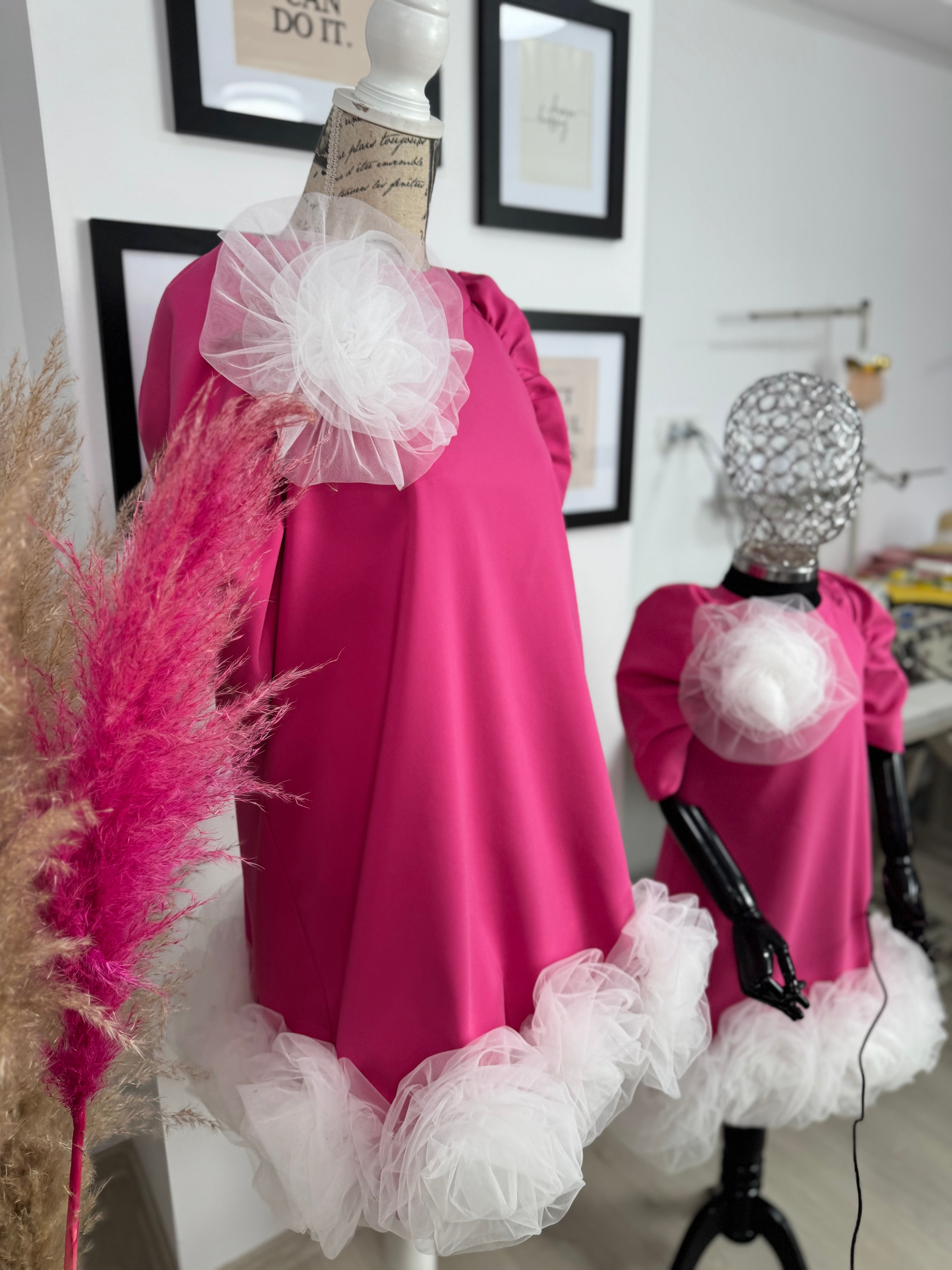 Set rochii Mama-Fiica “Rose Tulle Bloom”
