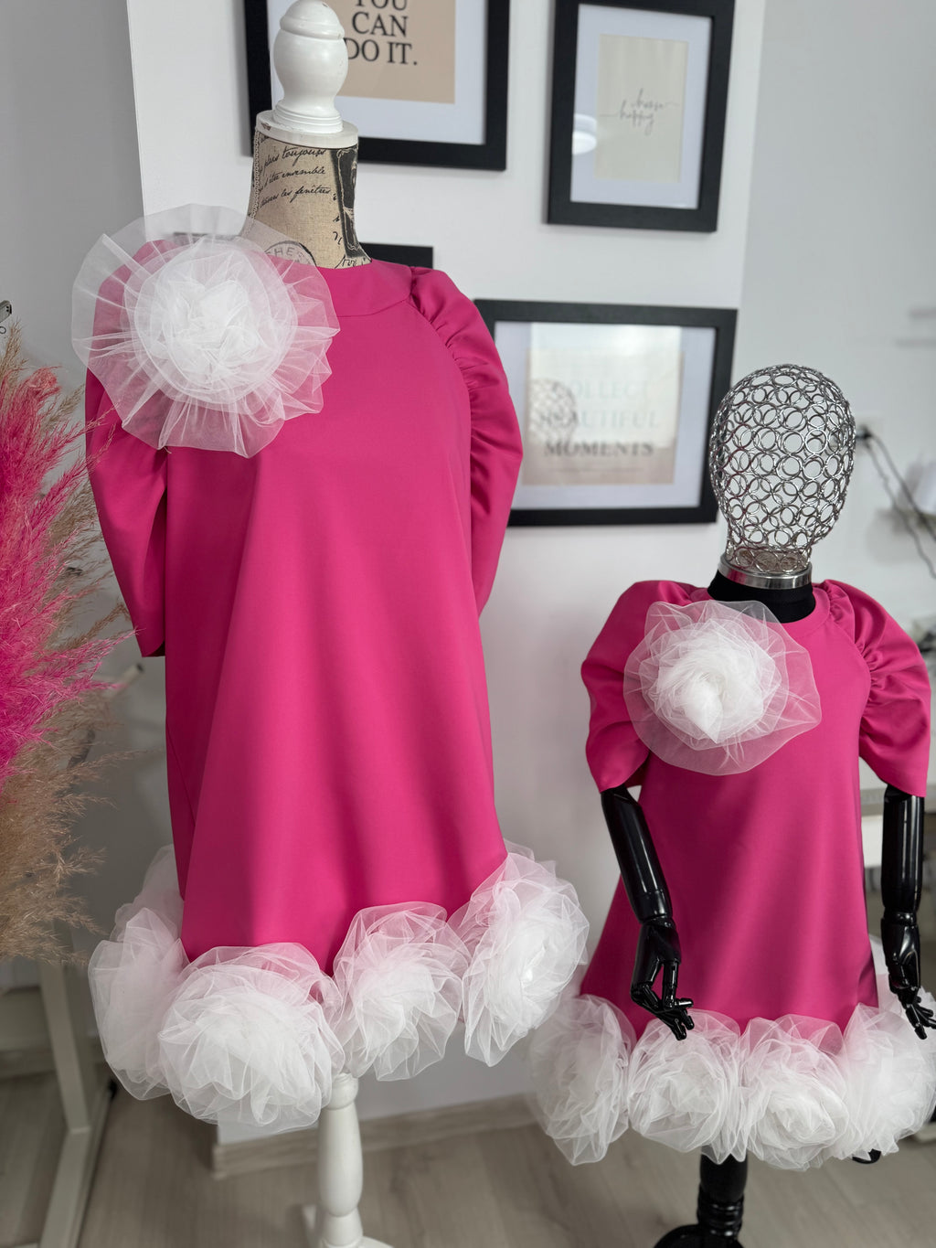 Set rochii Mama-Fiica “Rose Tulle Bloom”