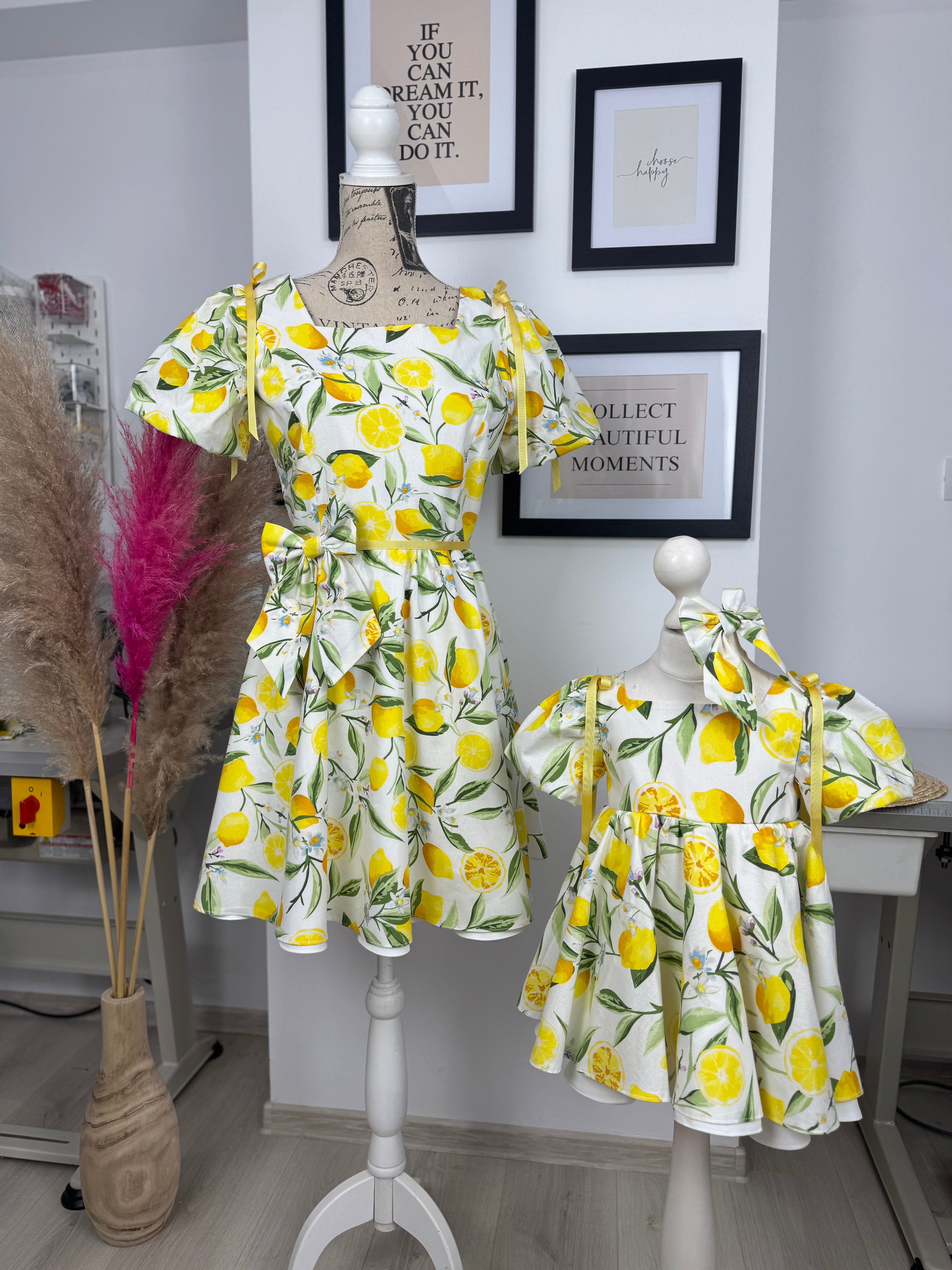 Set rochii mama-fiica “Lemon Garden “