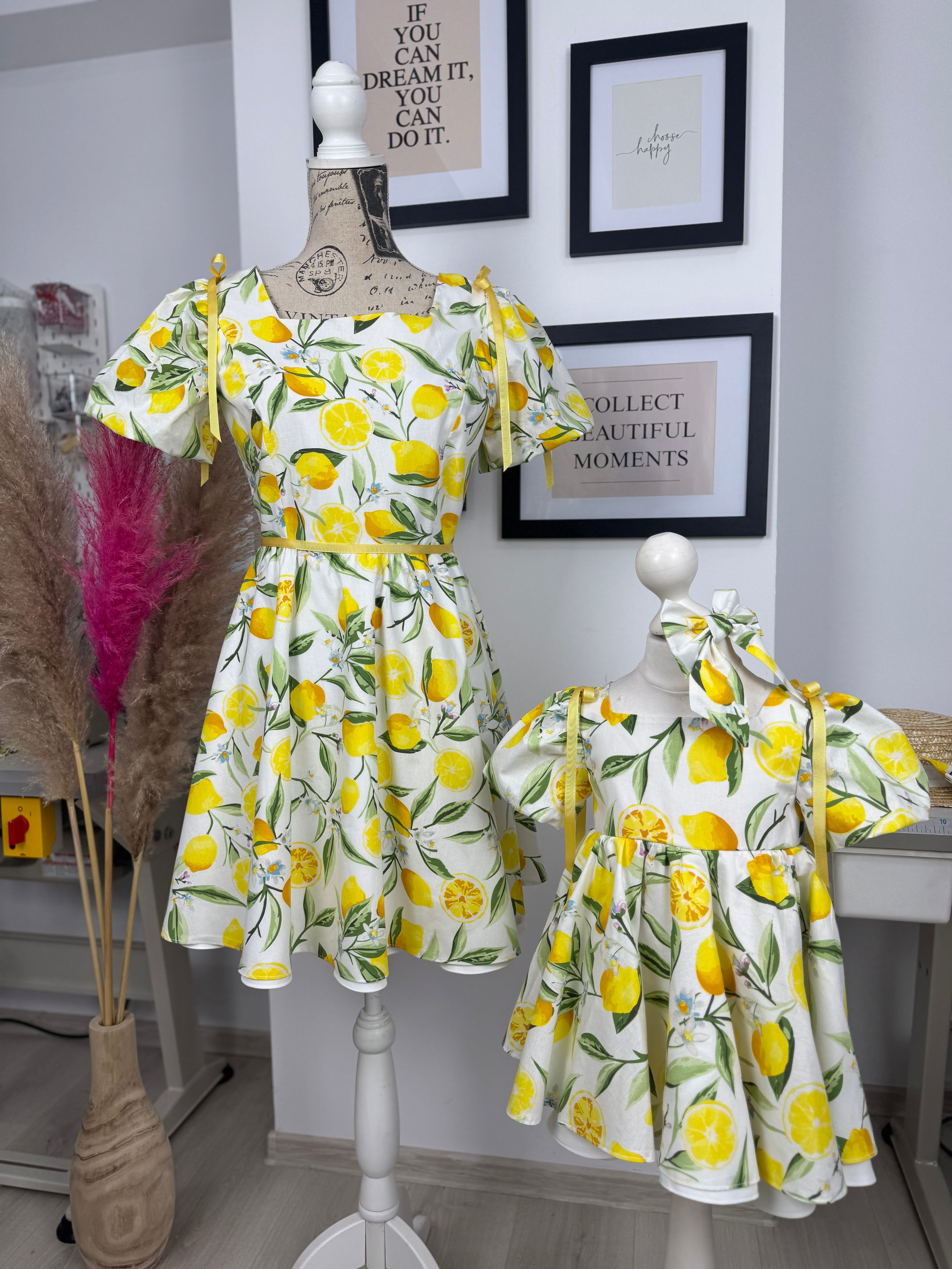Set rochii mama-fiica “Lemon Garden “