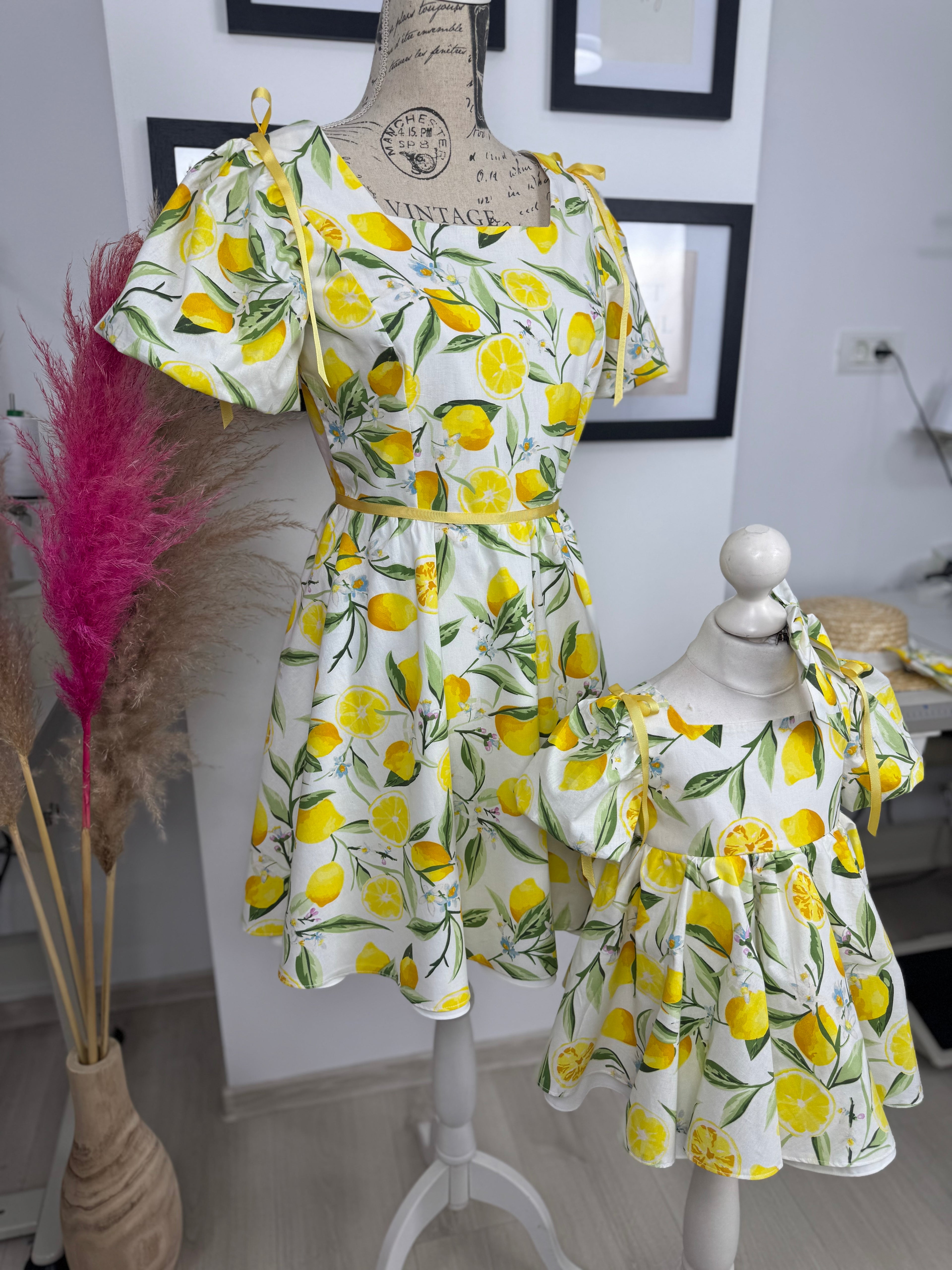 Set rochii mama-fiica “Lemon Garden “