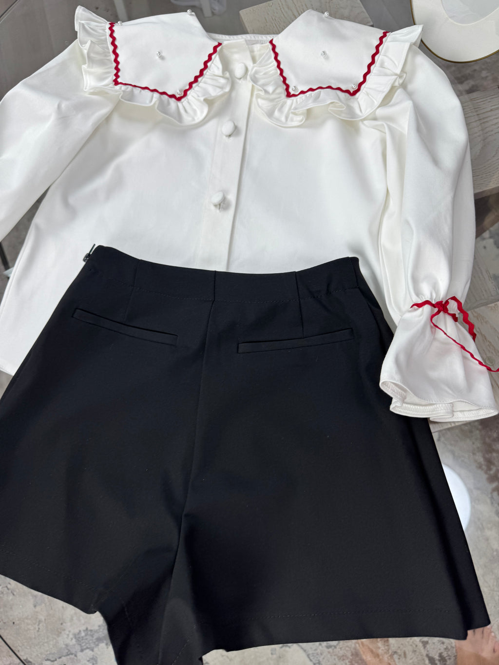 Fustă-pantalon neagra pentru scoala cu cute mari