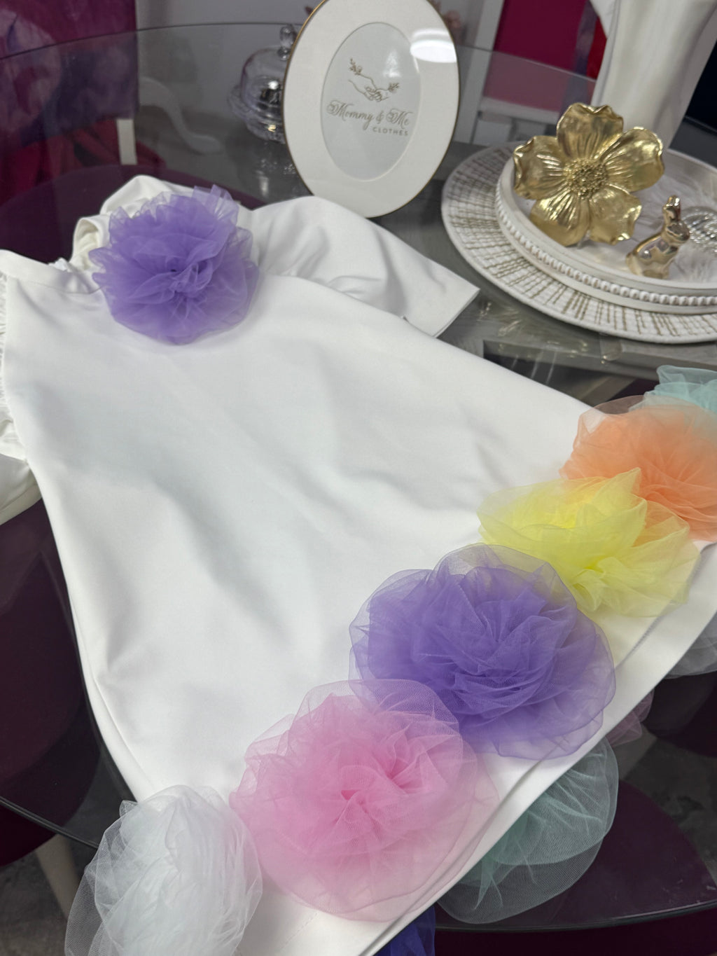 Rochita pentru fetițe  cu trandafiri multi colori