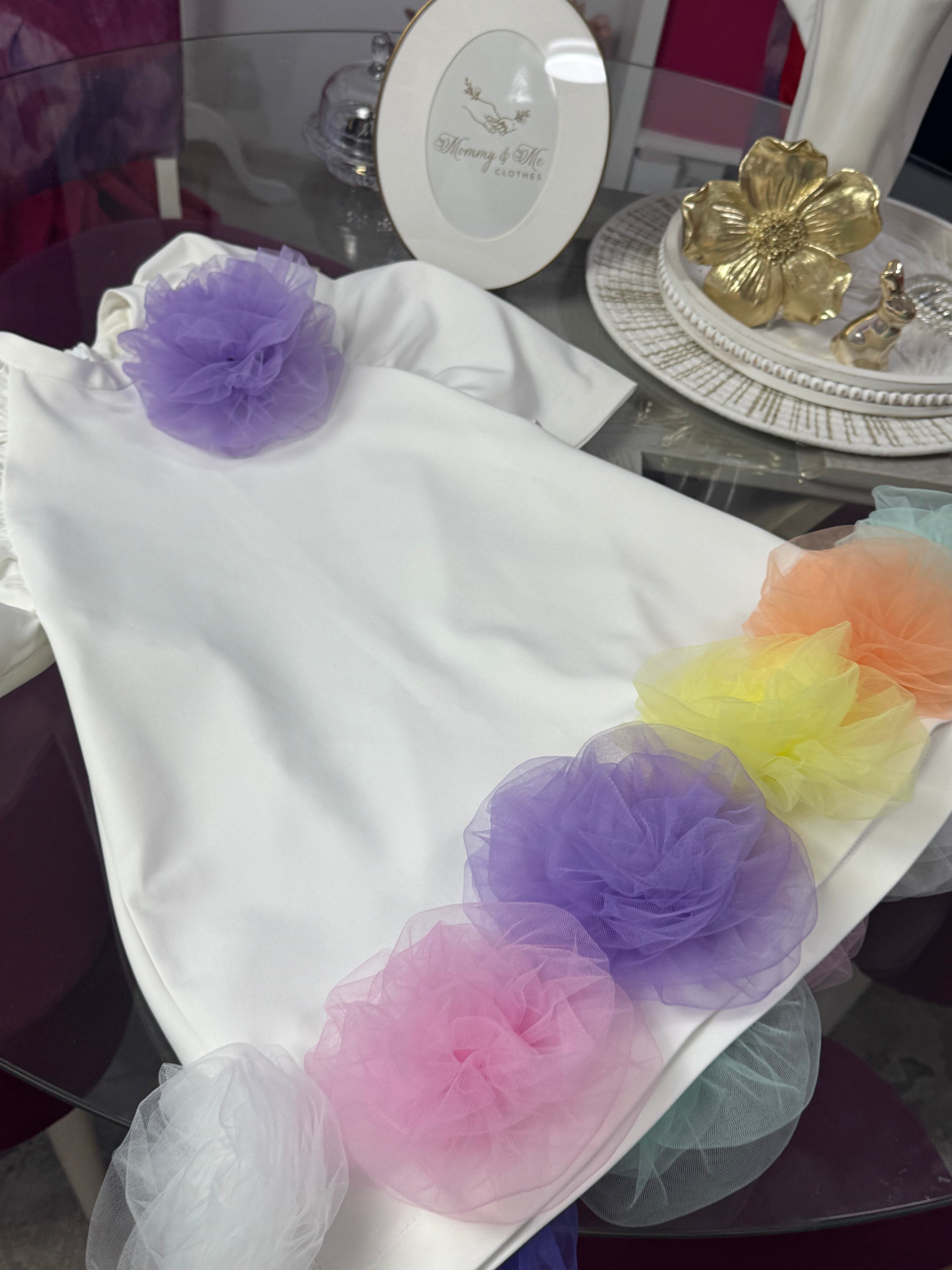 Rochita pentru fetițe  cu trandafiri multi colori