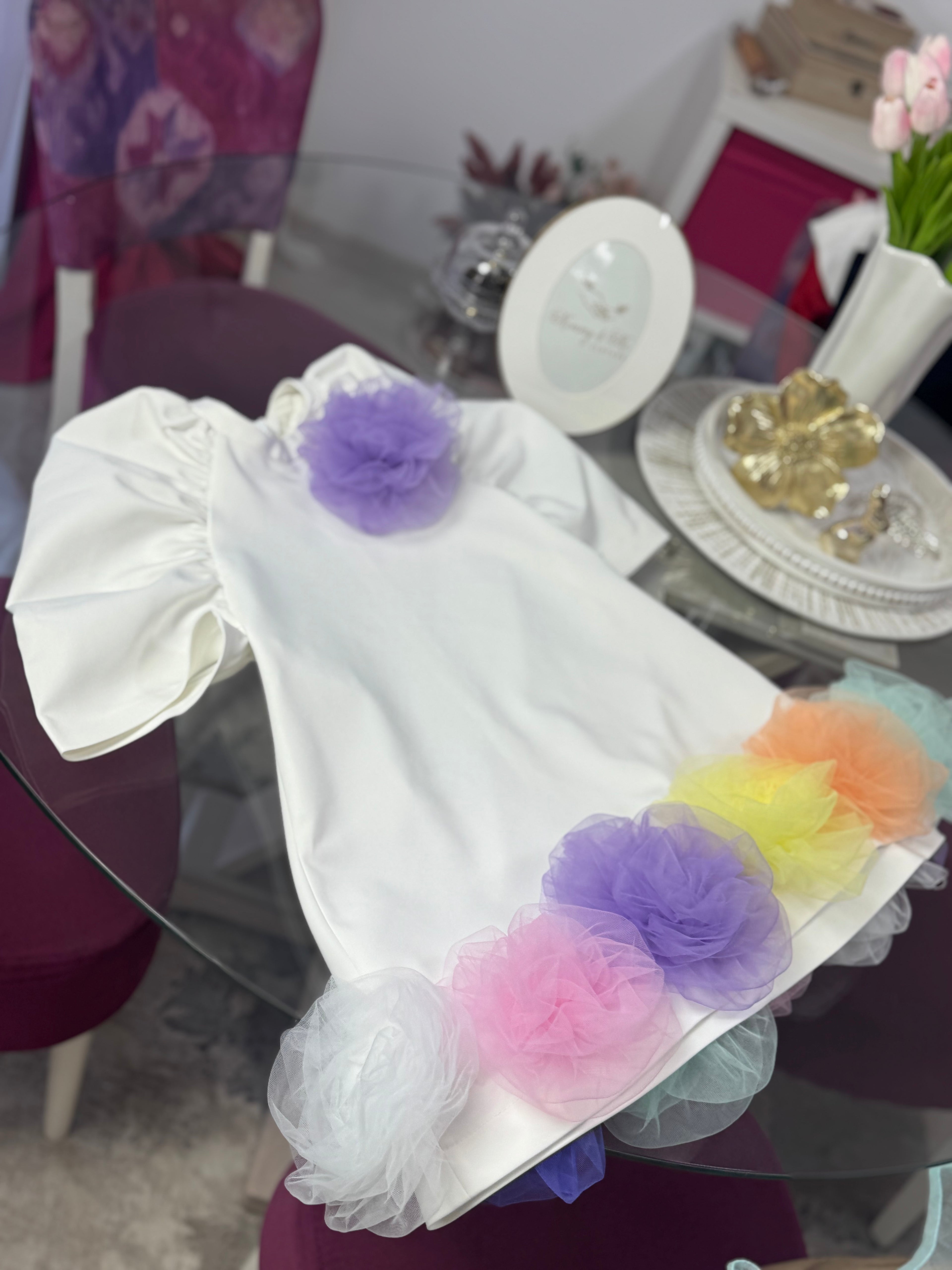 Rochita pentru fetițe  cu trandafiri multi colori