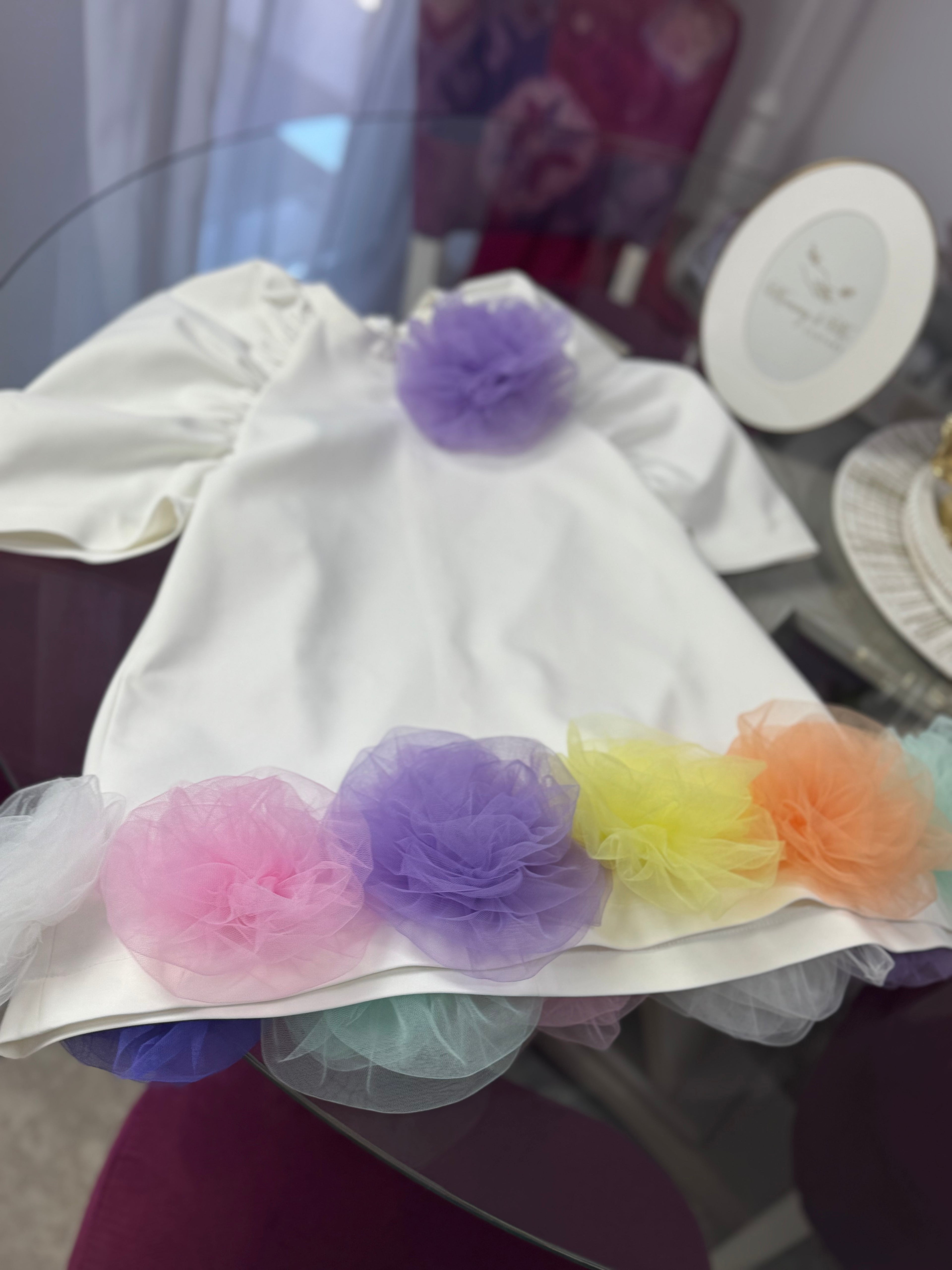 Rochita pentru fetițe  cu trandafiri multi colori
