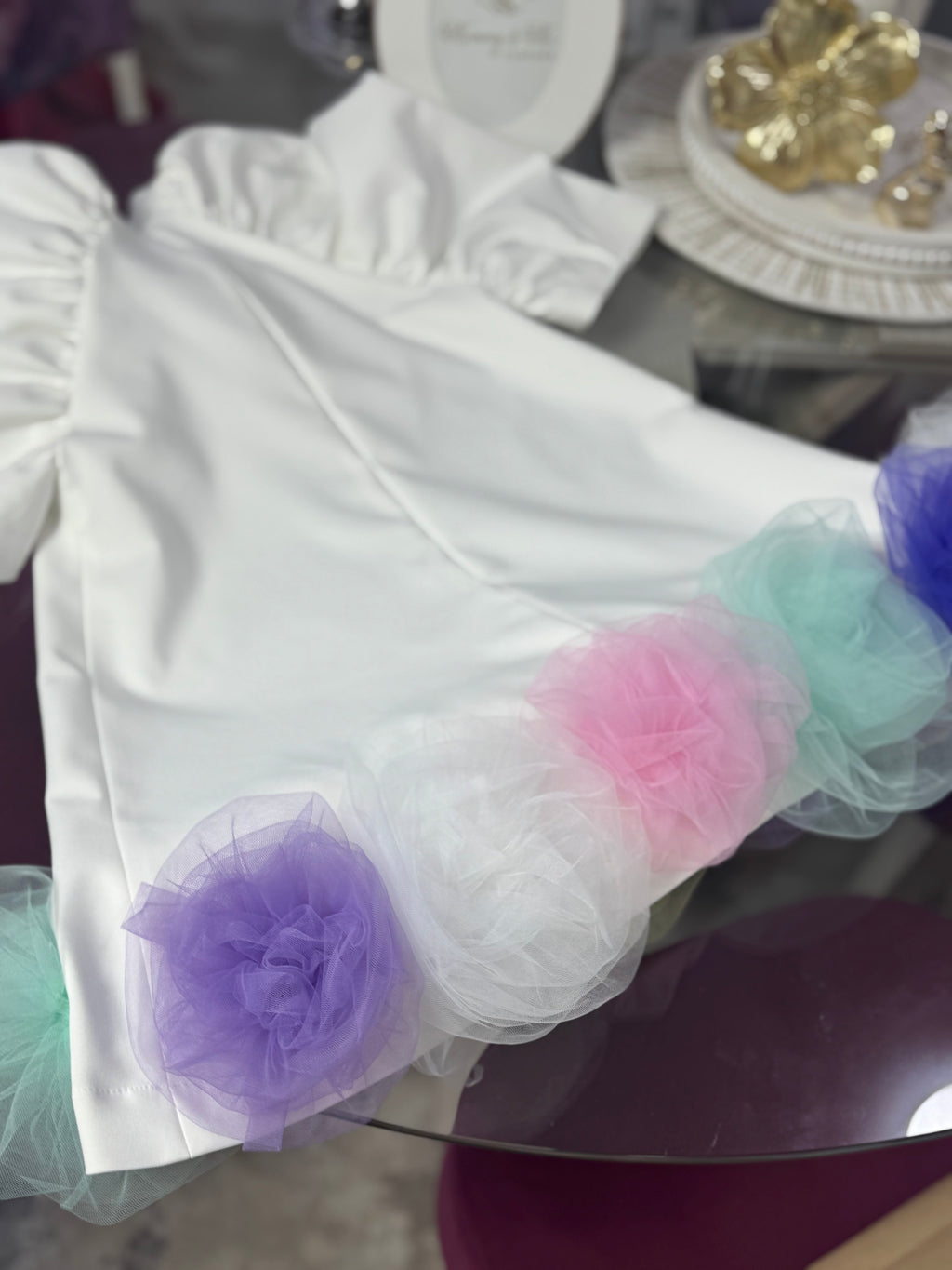 Rochita pentru fetițe  cu trandafiri multi colori
