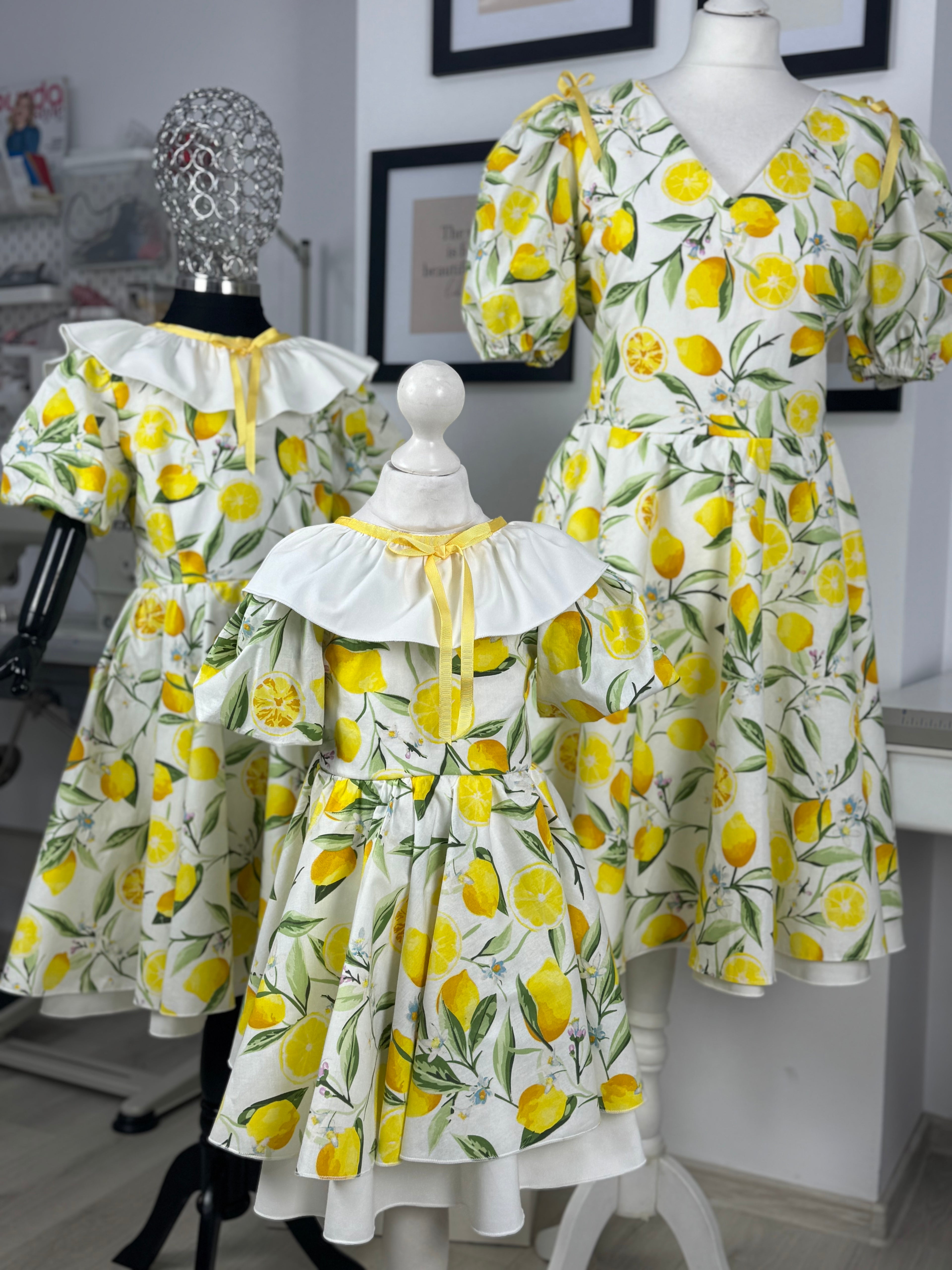 Set rochițe mama-fiica “Lemon Blossom”
