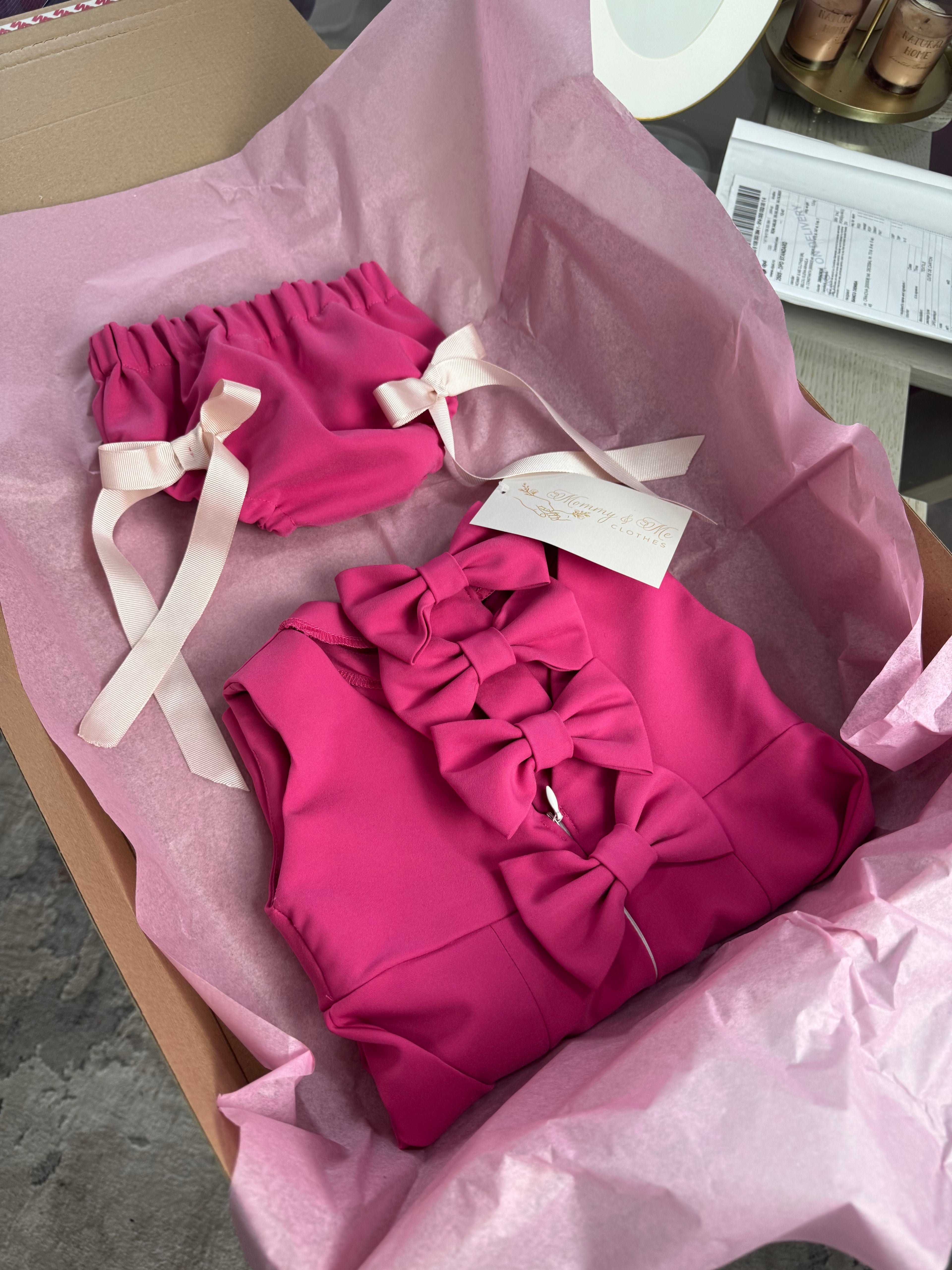 Rochita fetițe “Pink bow”