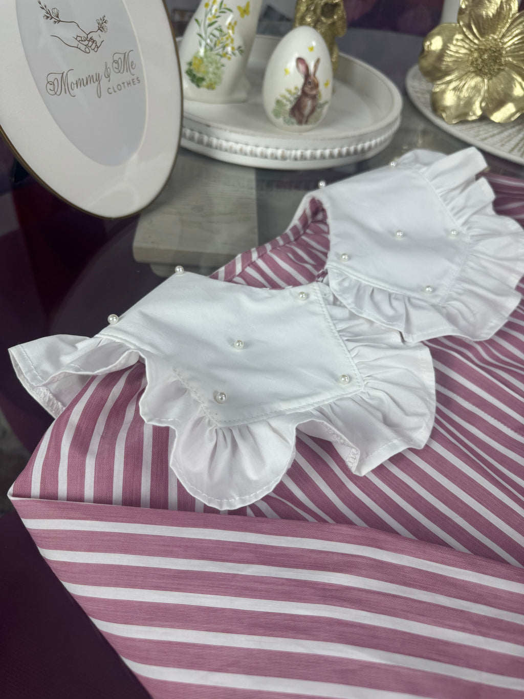 Cămașa  din bumbac cu dungi “ Rose Charm “