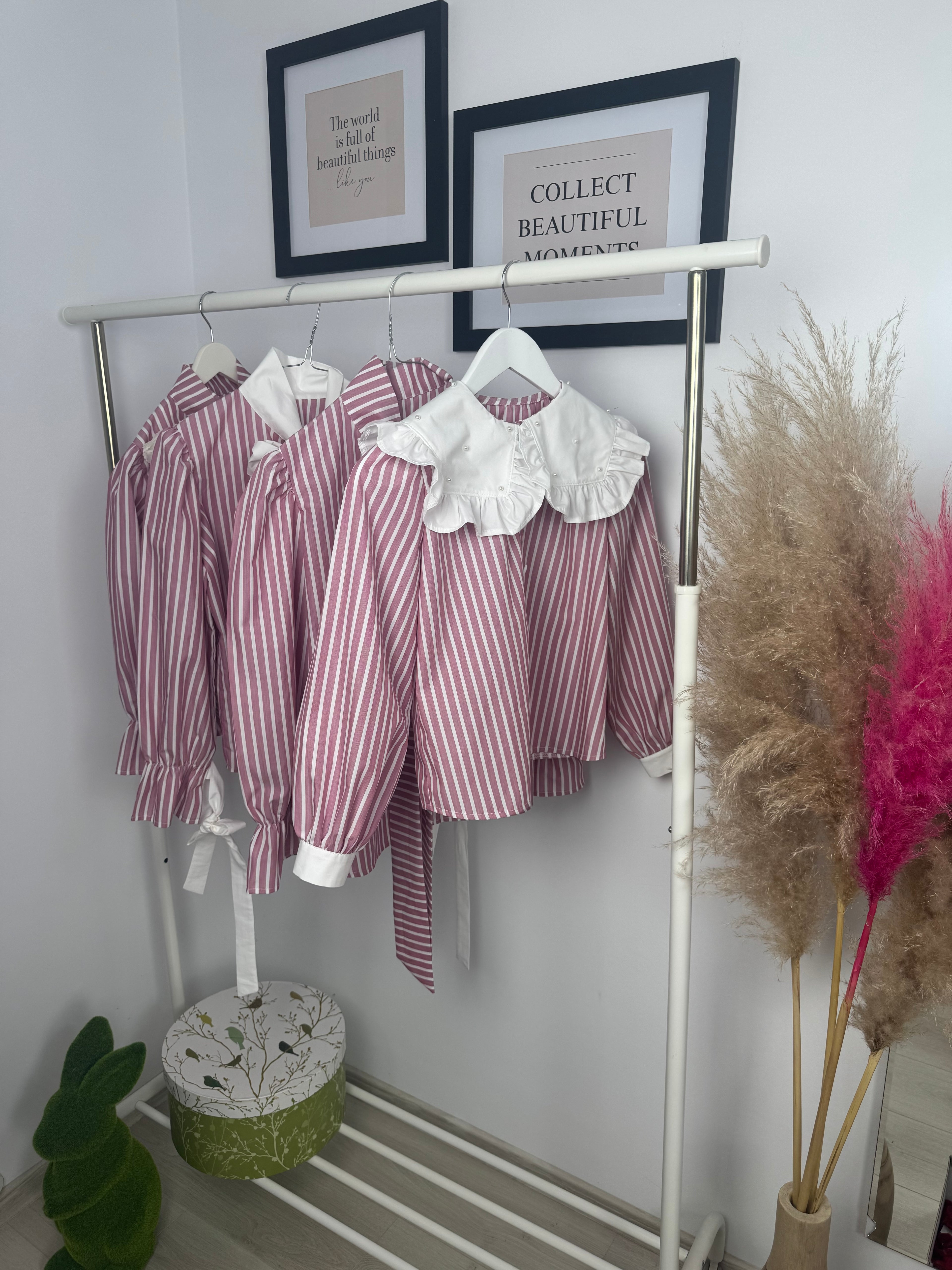 Cămașa  din bumbac cu dungi “ Rose Charm “