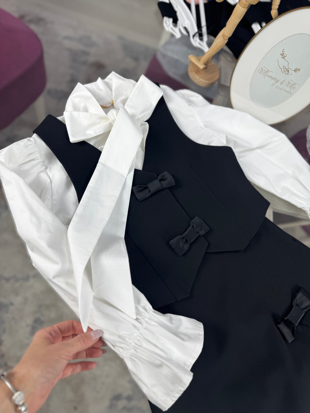 Set uniforma școlară fete-  vesta si fusta-pantalon