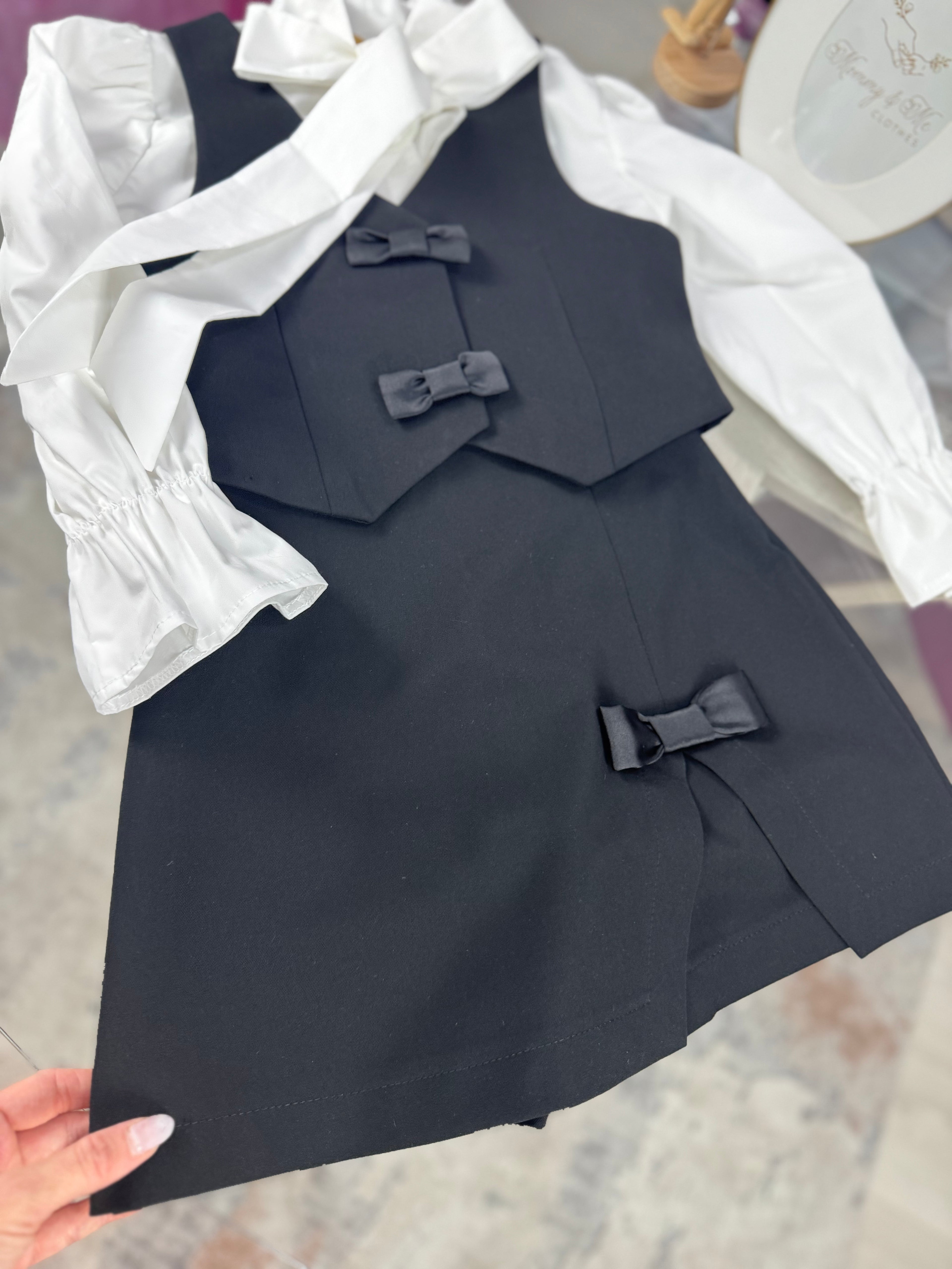 Fustă-pantalon fete cu fundiță