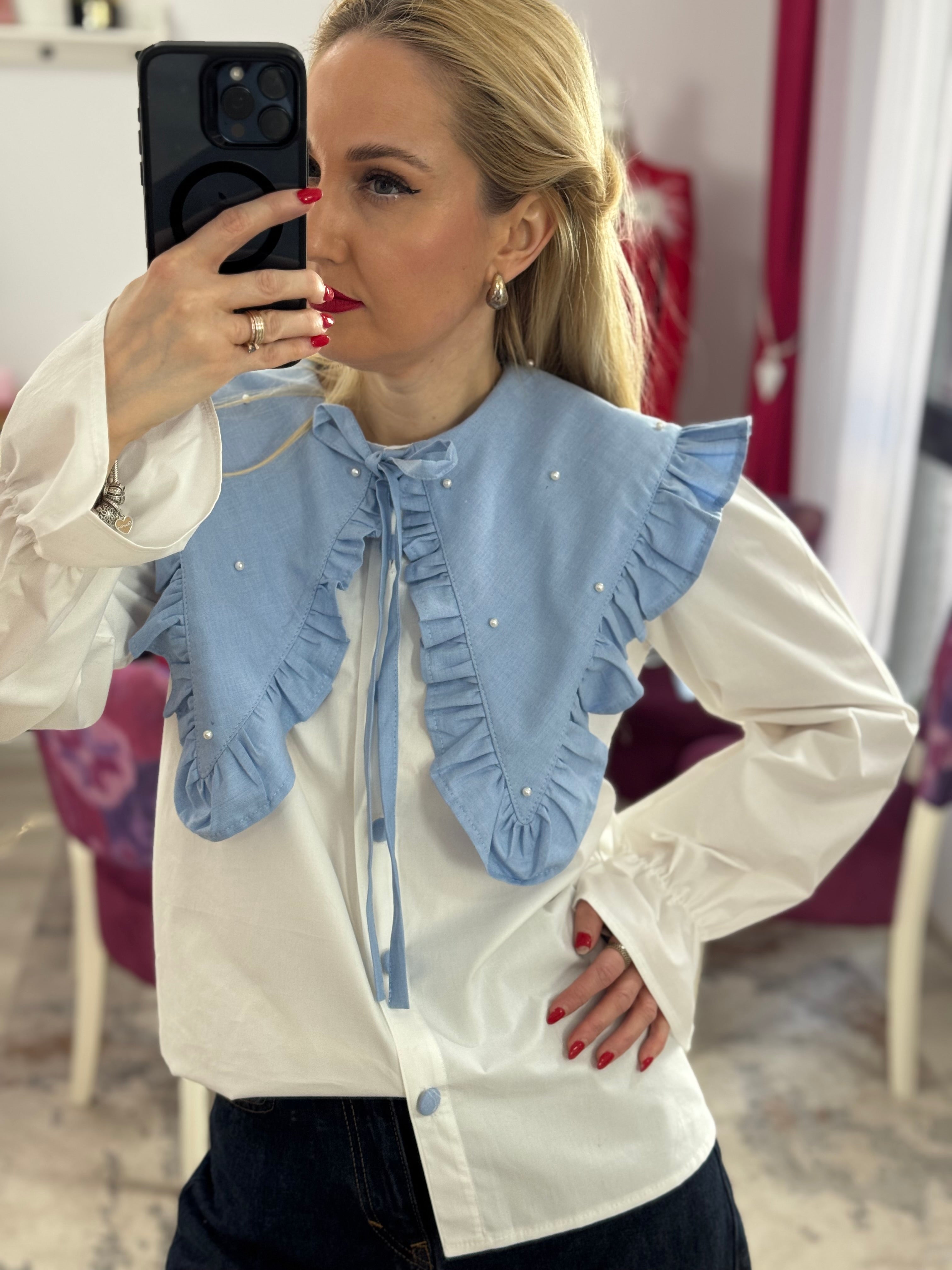 Set cămăși din bumbac mama-fiica cu guleraș oversize
