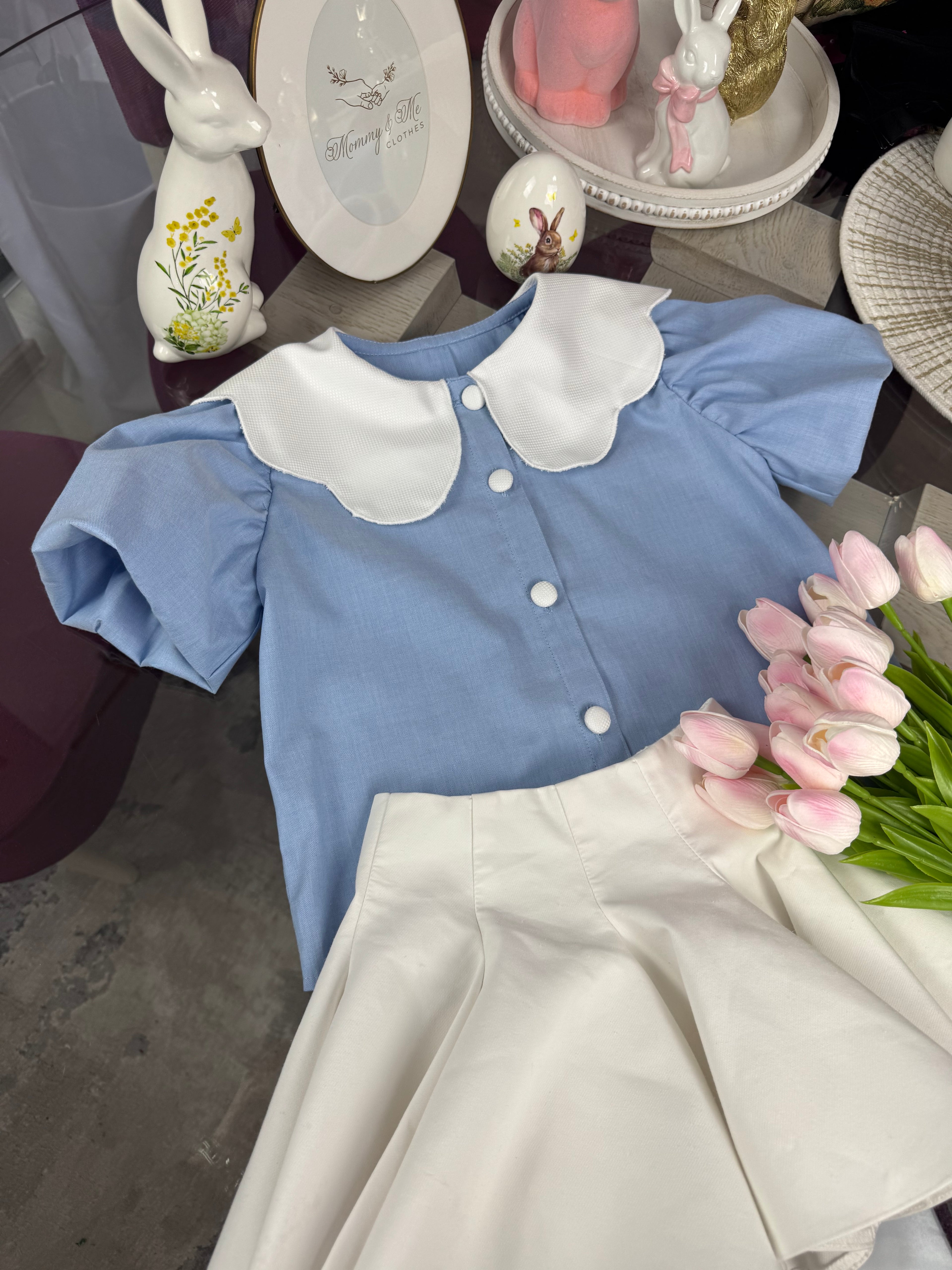 Set cămăși frate-sora “Blue Harmony”
