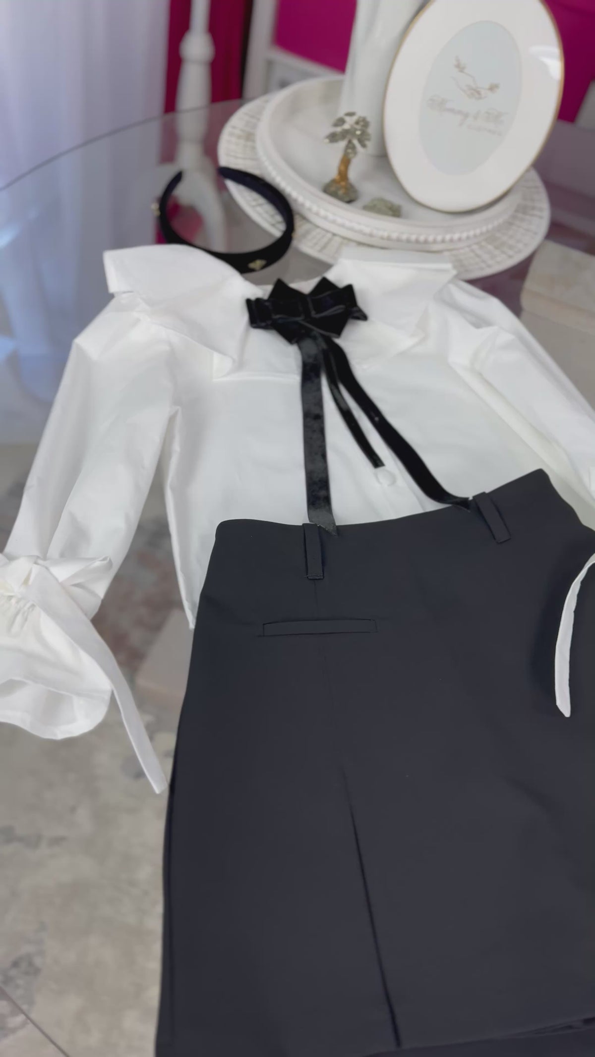 Fustă-pantalon neagră  pentru fete